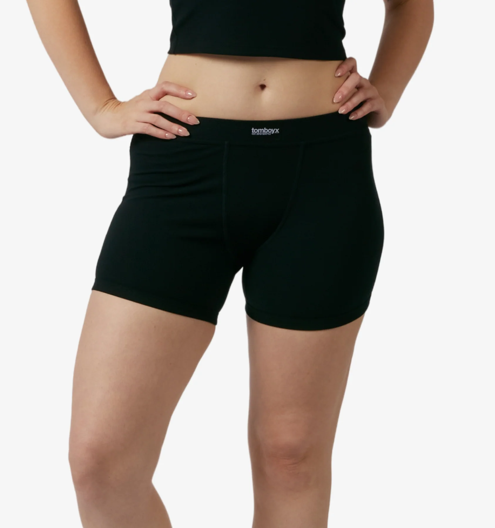 Bamboo Rib 4.5" Trunks - Black - Image 3