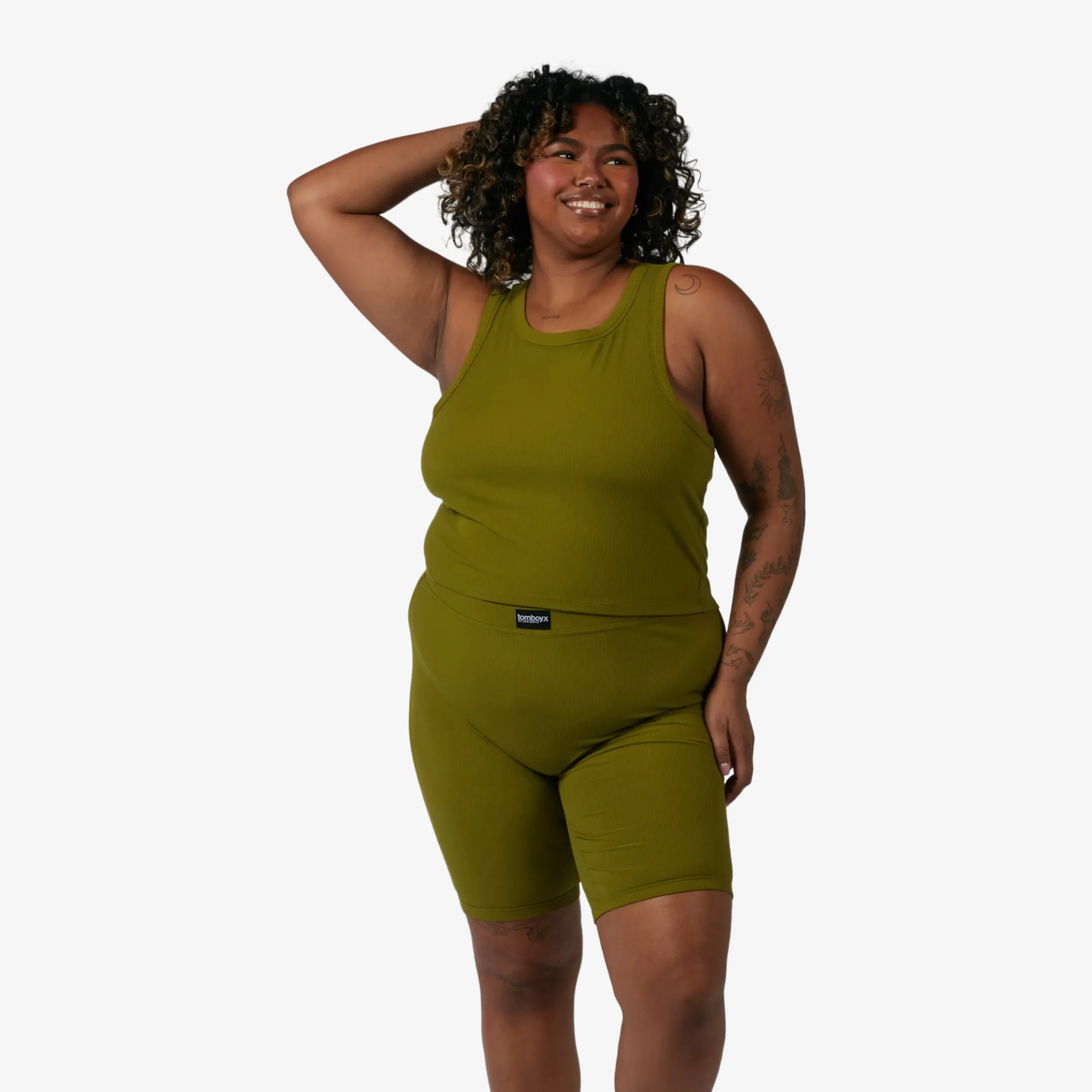Bamboo Rib 9" Boxer Briefs - Avocado - Image 3