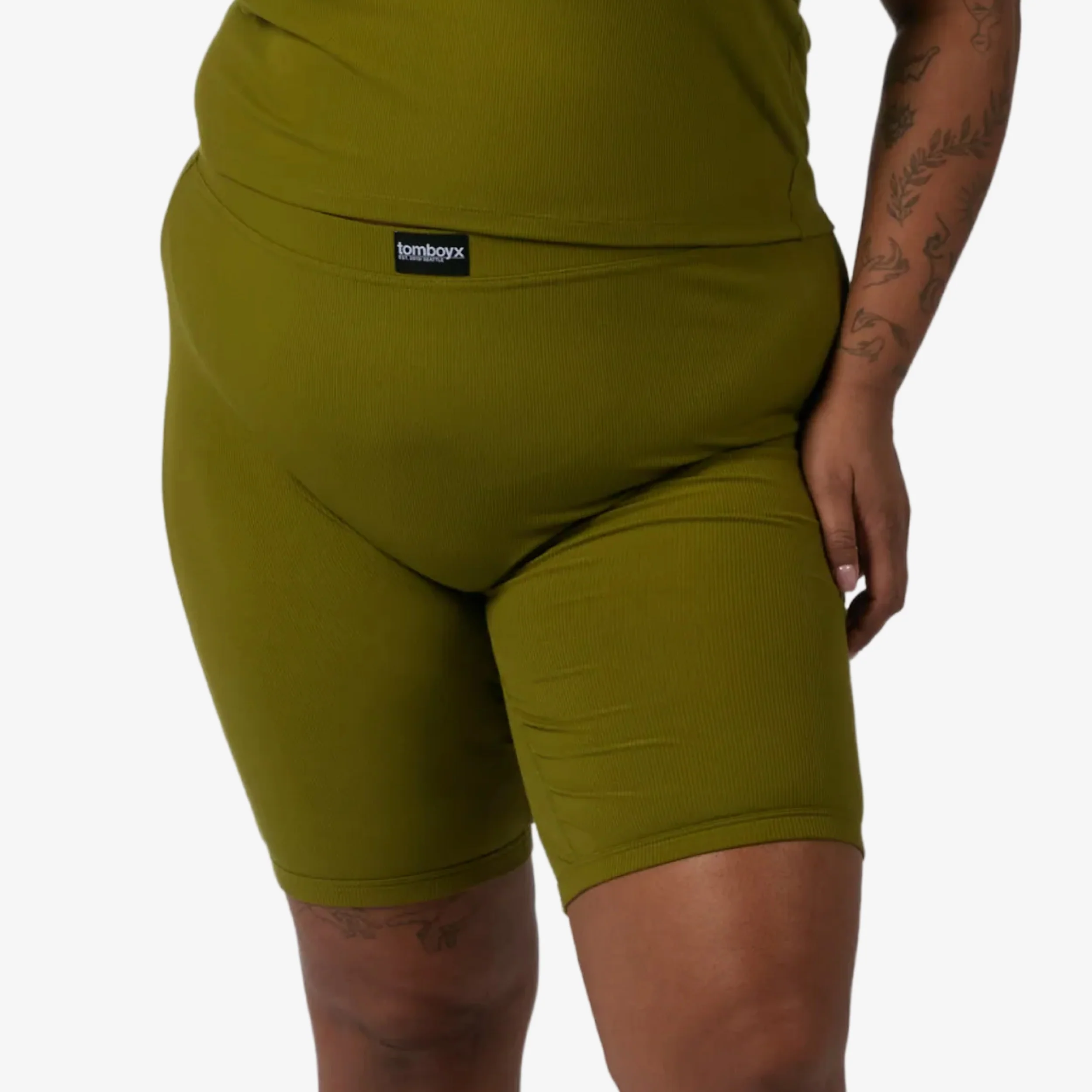 Bamboo Rib 9" Boxer Briefs - Avocado - Image 4