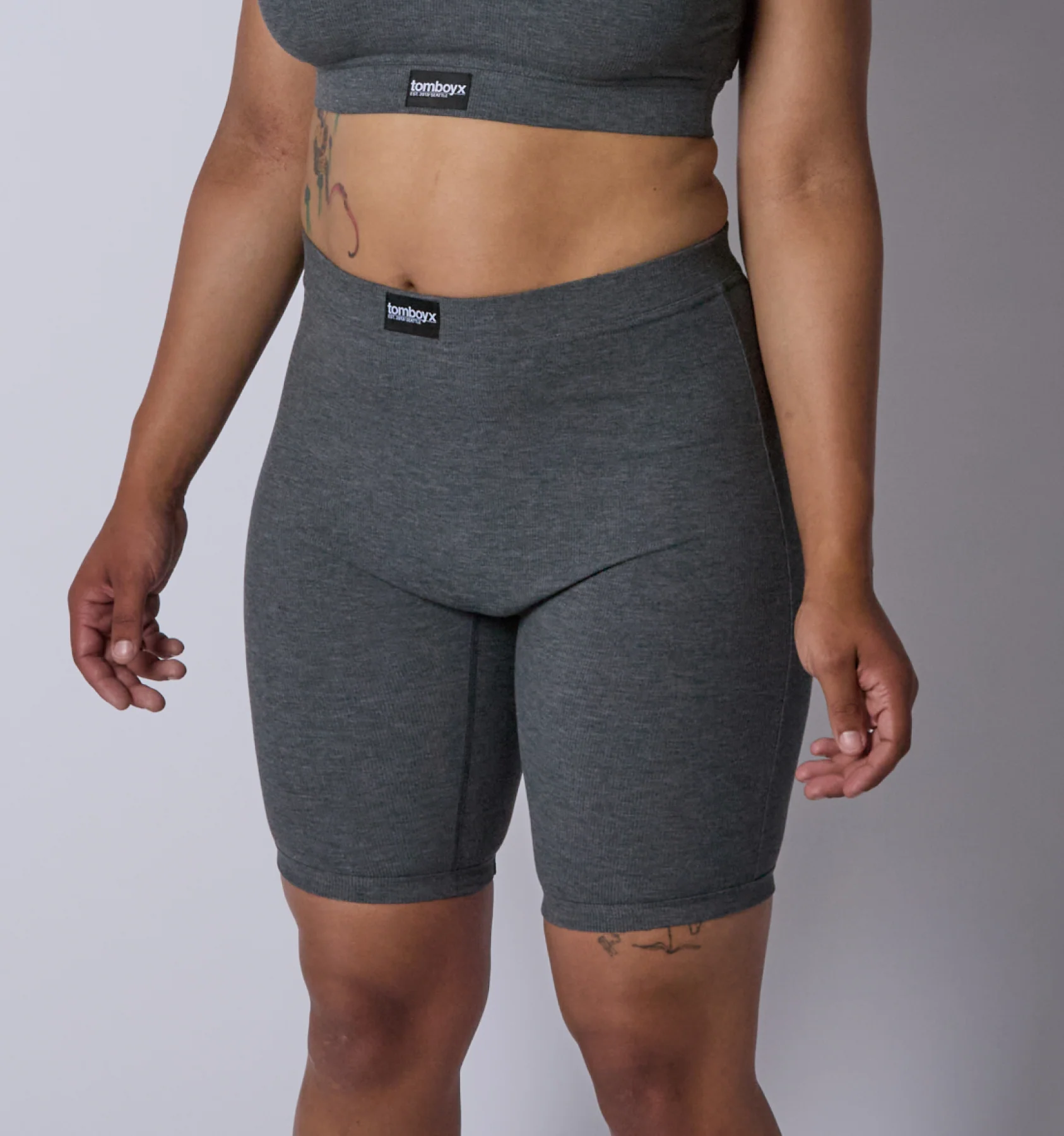 Bamboo Rib 9" Boxer Briefs - Heather Gray - Image 3