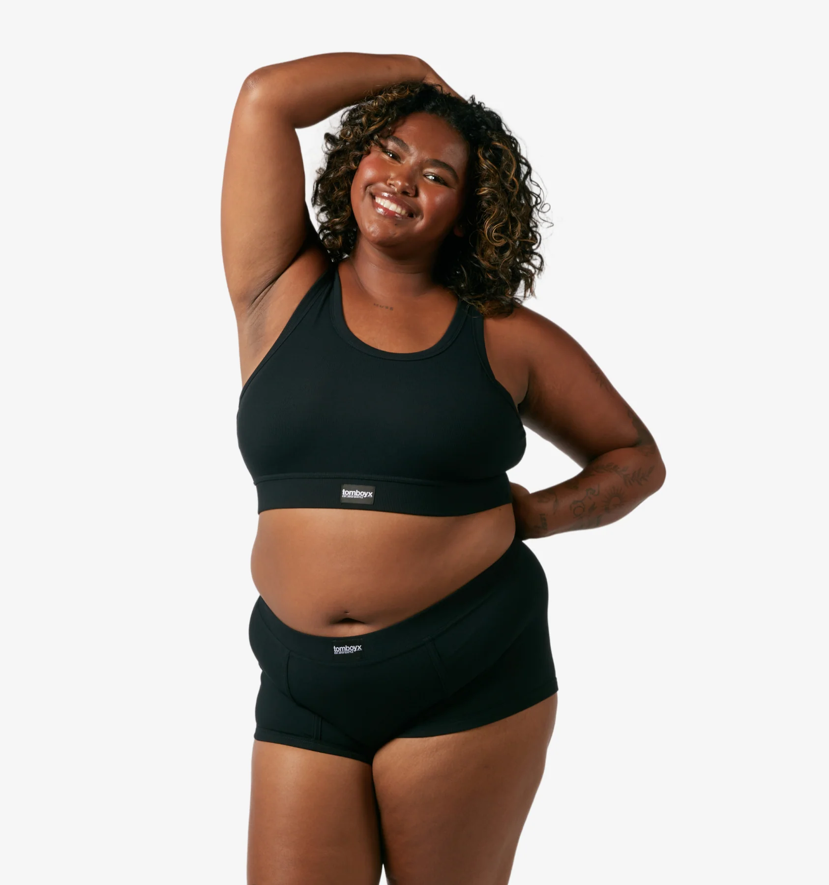 Bamboo Rib Boy Shorts - Black - Image 6