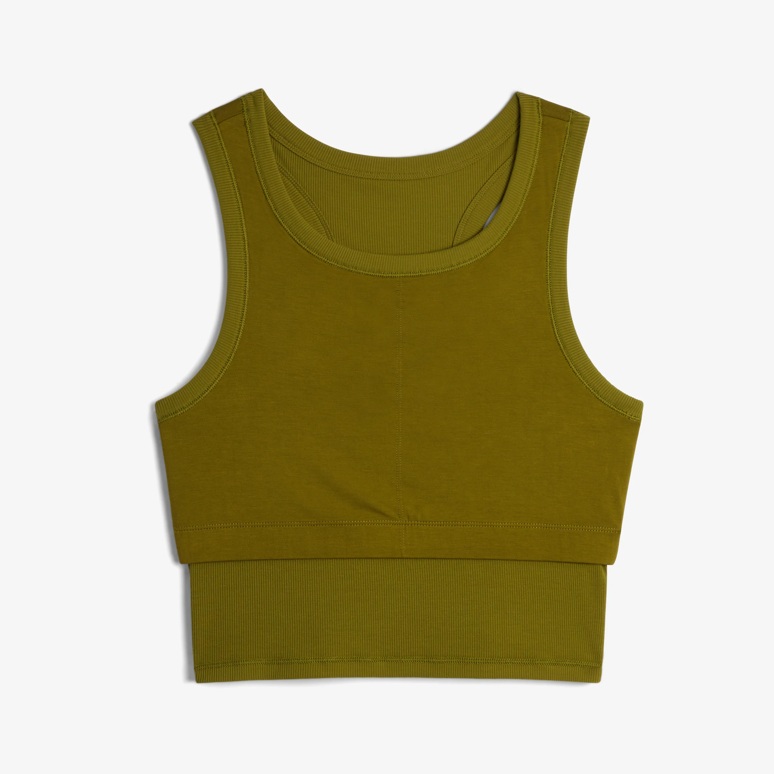 Bamboo Rib Bra Top - Avocado - Image 4