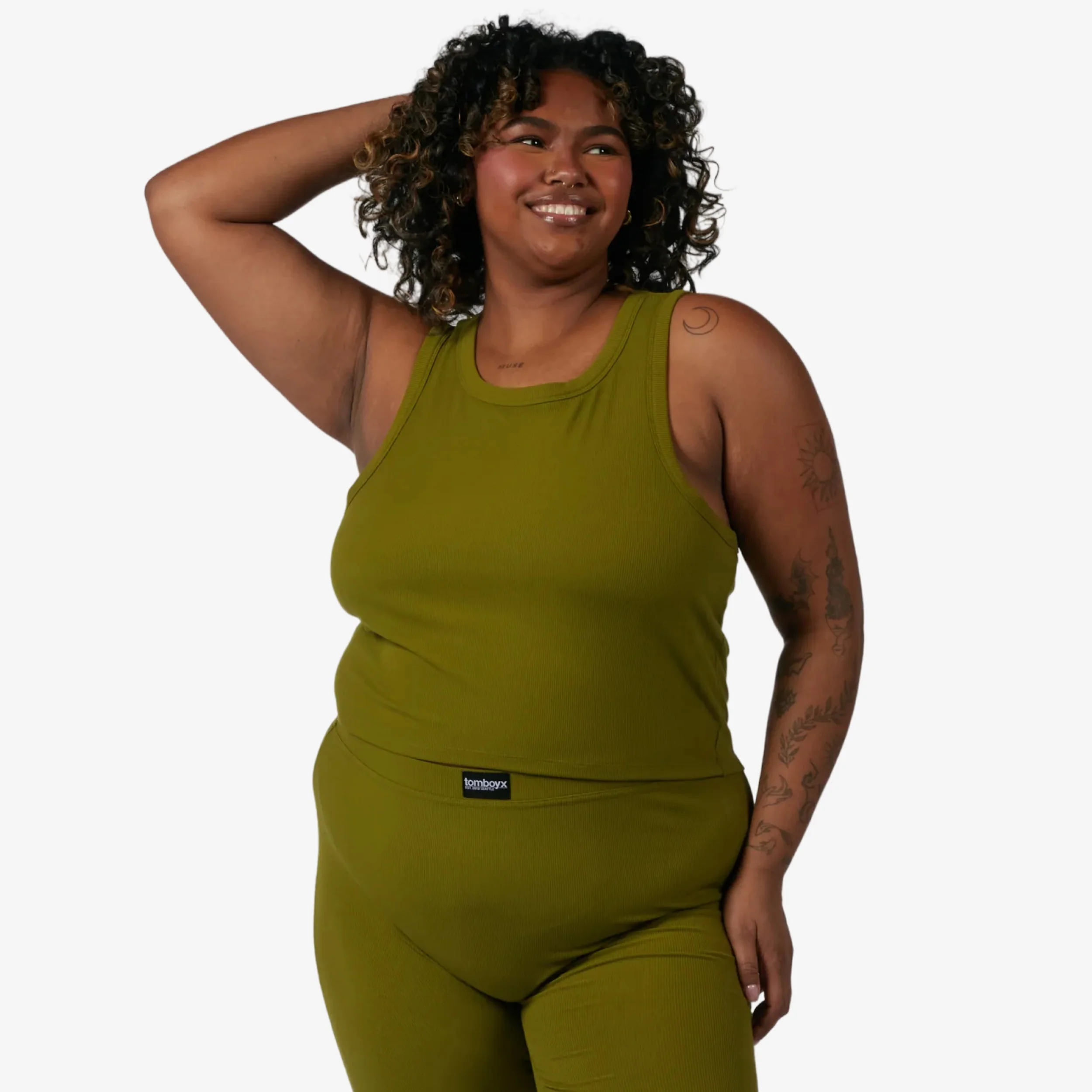 Bamboo Rib Bra Top - Avocado - Image 5
