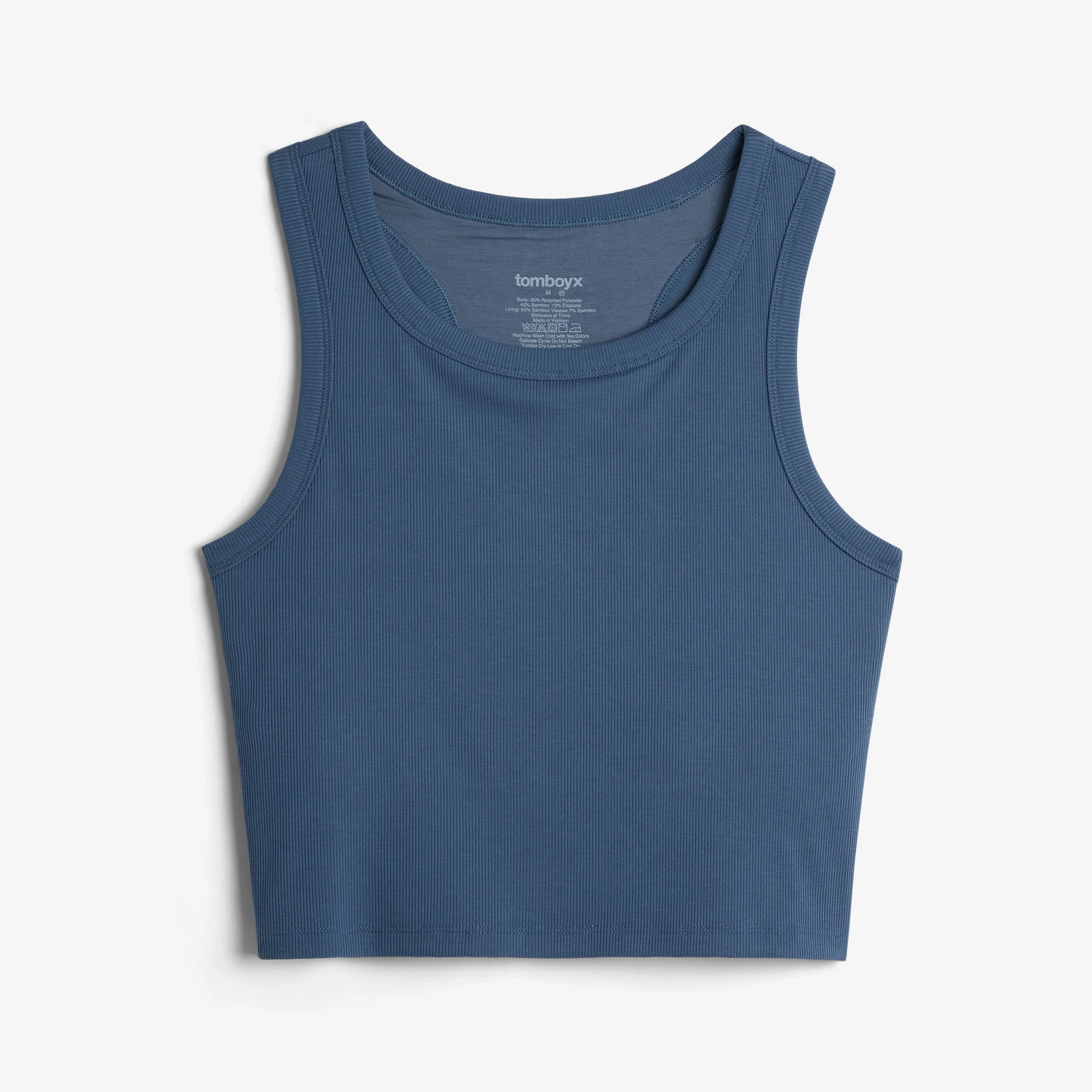 Bamboo Rib Bra Top - Bering Sea