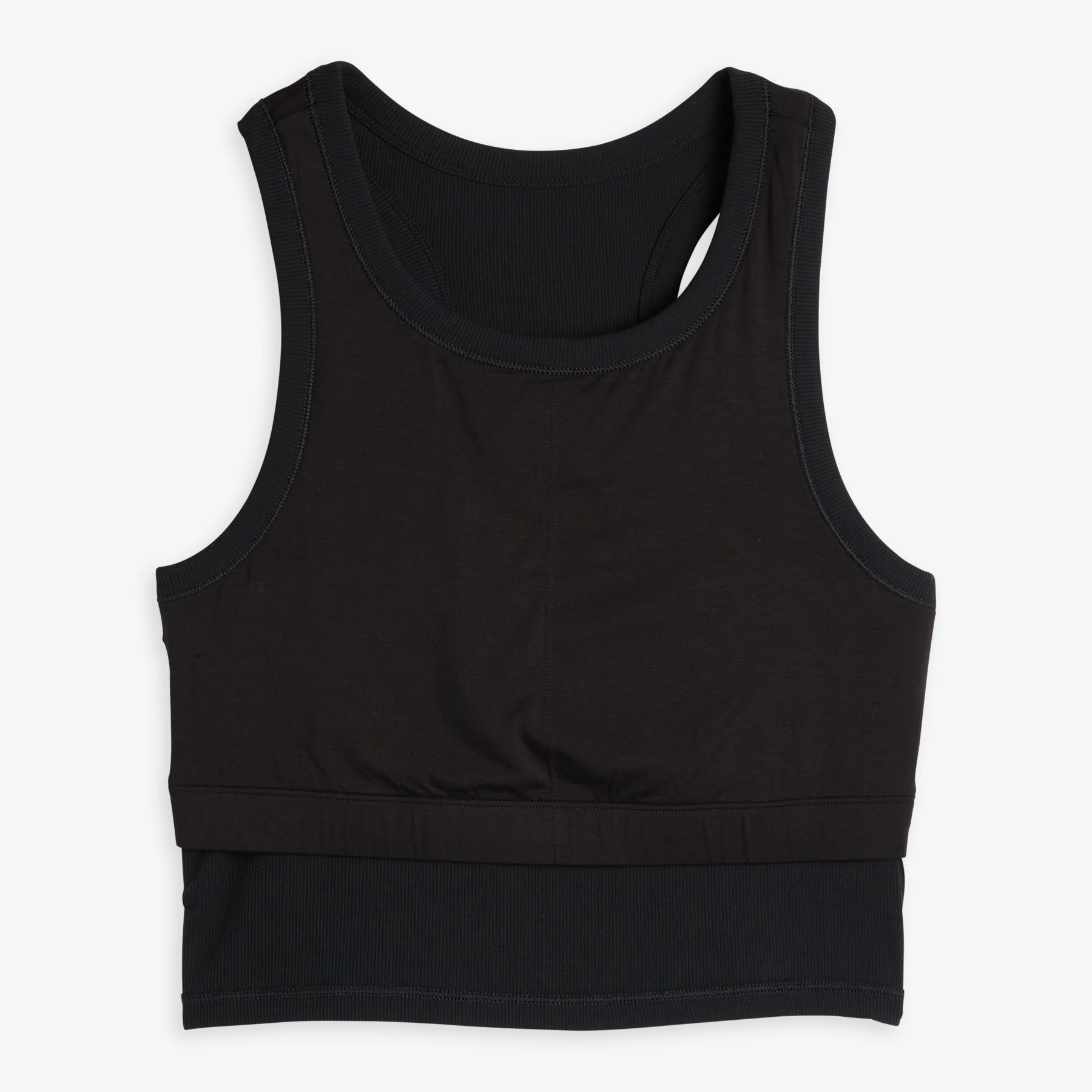 Bamboo Rib Bra Top - Black - Image 4