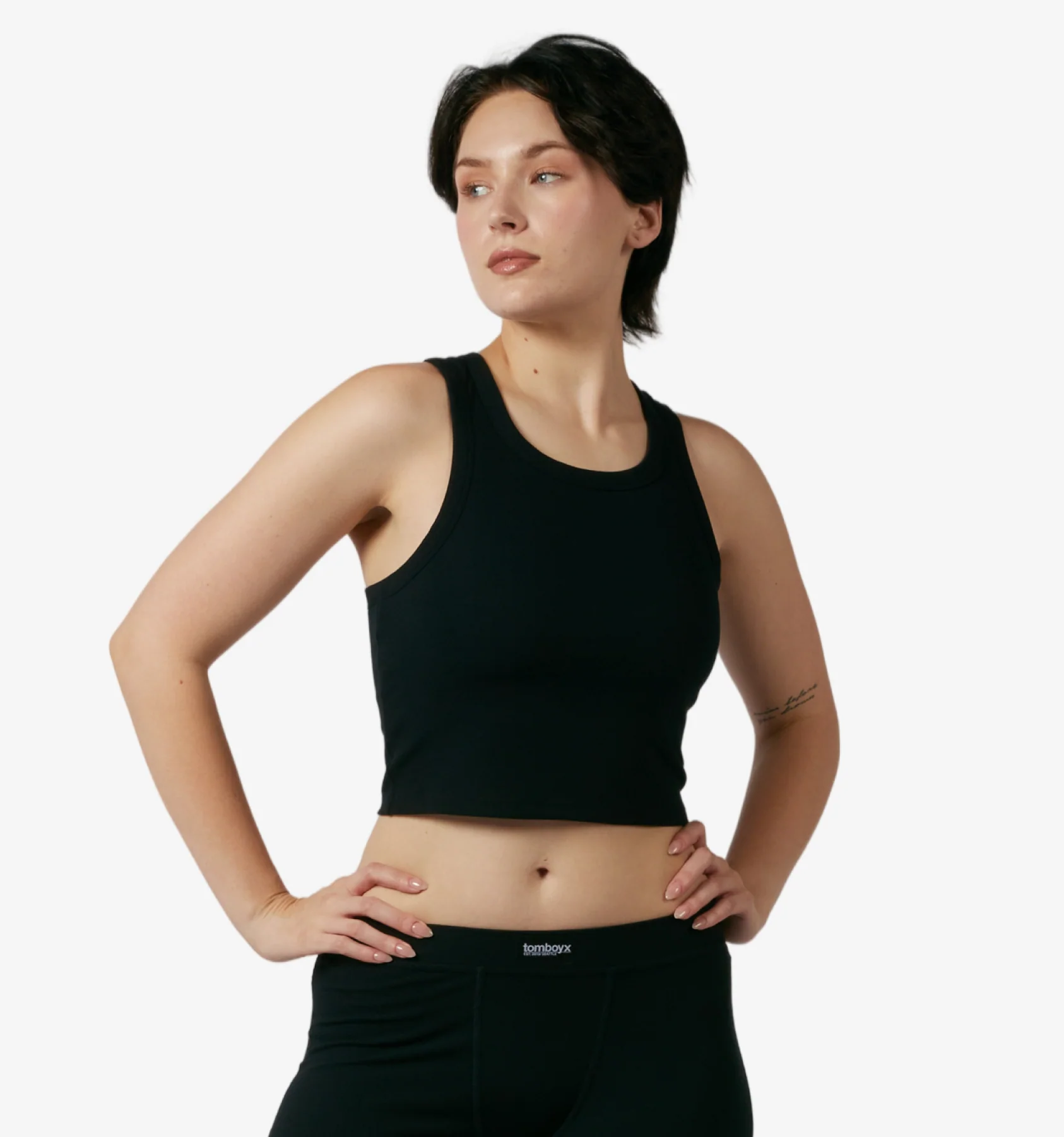 Bamboo Rib Bra Top - Black - Image 5