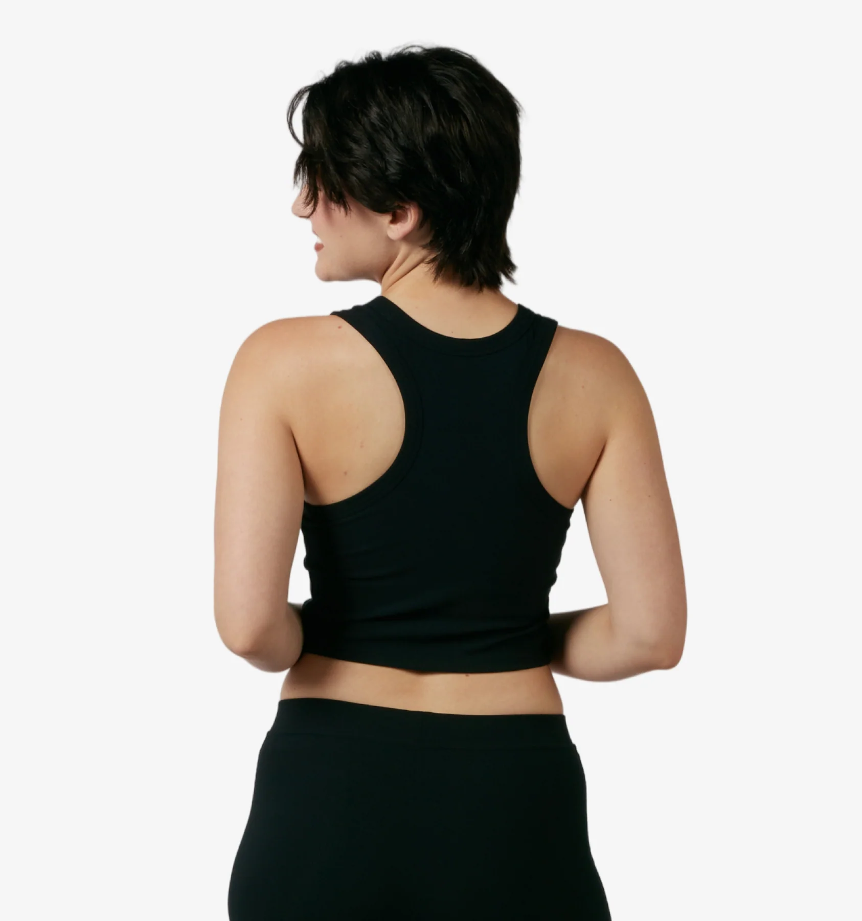Bamboo Rib Bra Top - Black - Image 6