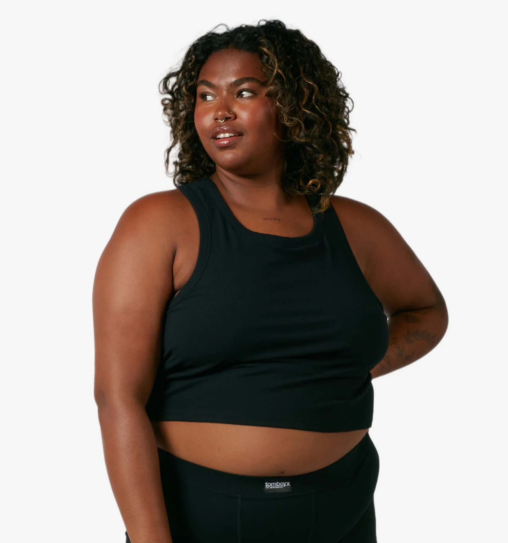 Bamboo Rib Bra Top - Black - Image 7