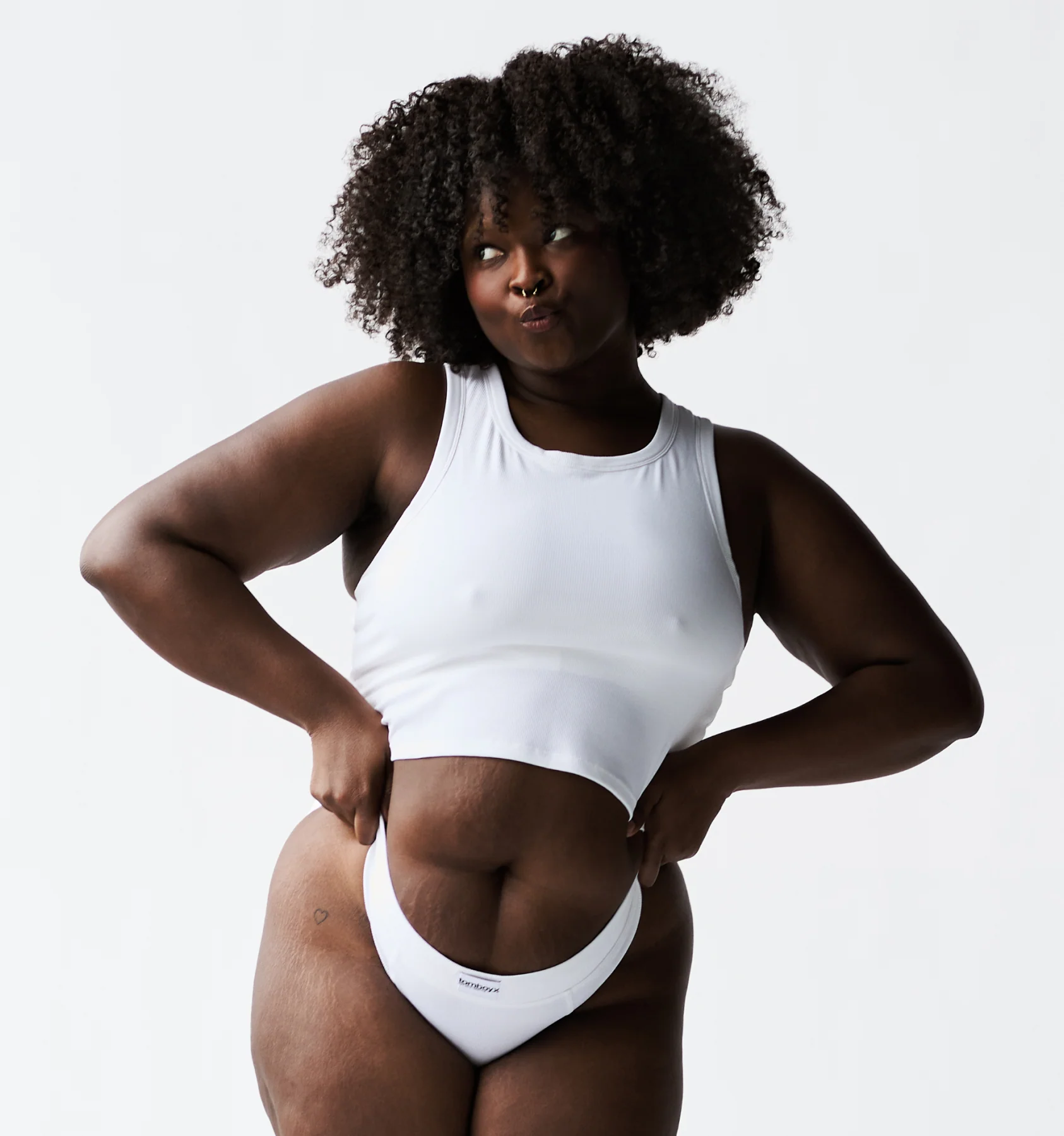 Bamboo Rib Bra Top - Bright White - Image 5
