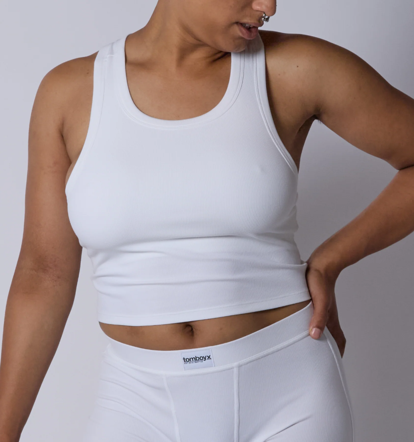 Bamboo Rib Bra Top - Bright White - Image 6