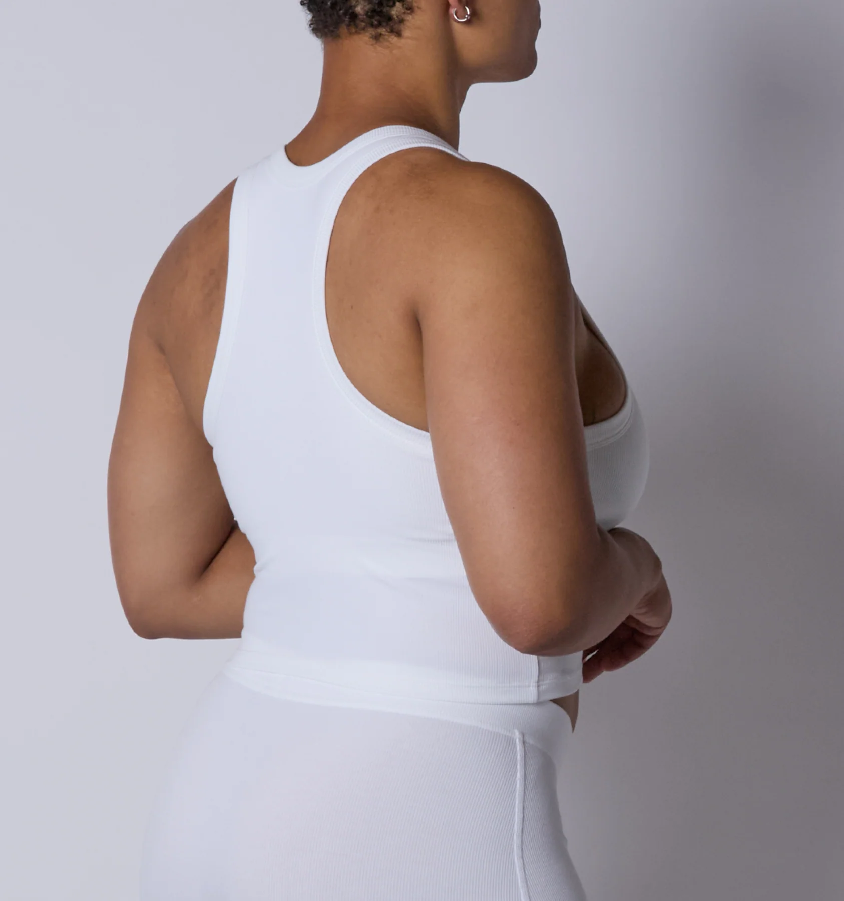 Bamboo Rib Bra Top - Bright White - Image 7