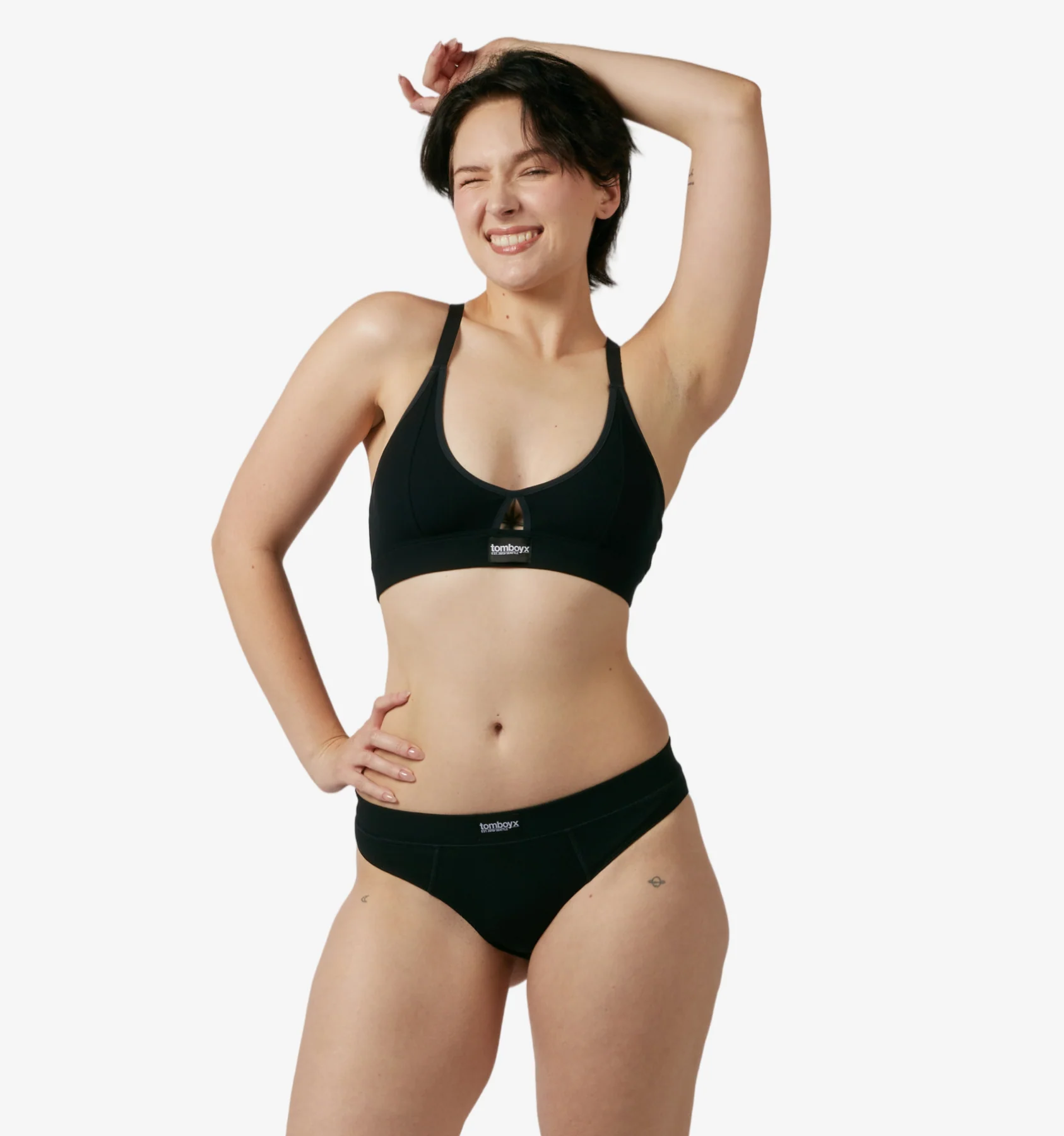 Bamboo Rib Cheeky - Black - Image 4