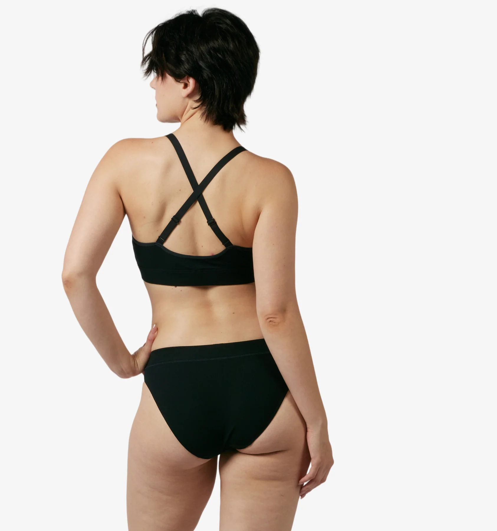 Bamboo Rib Cheeky - Black - Image 5