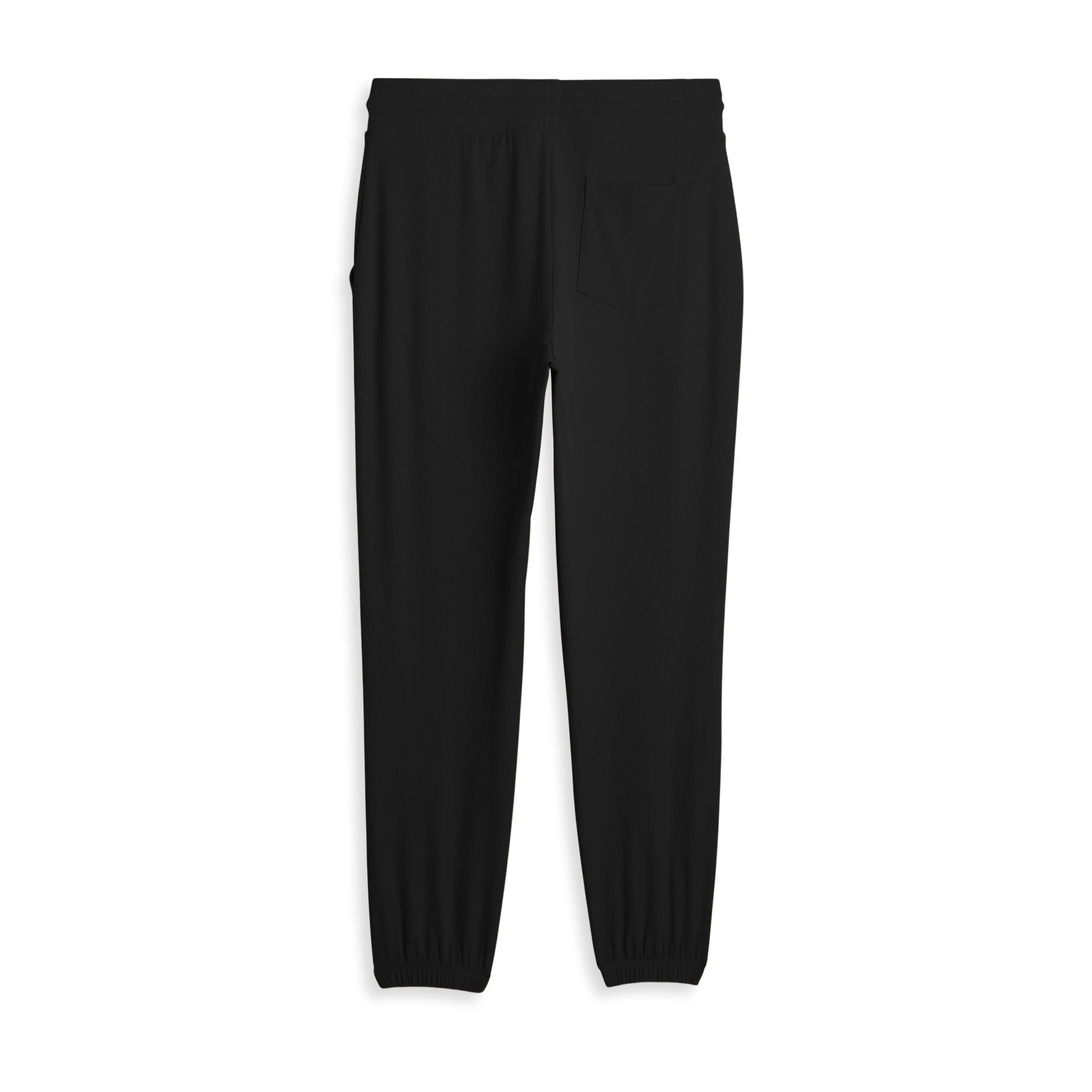 Bamboo Rib Drawstring Jogger - Black - Image 3