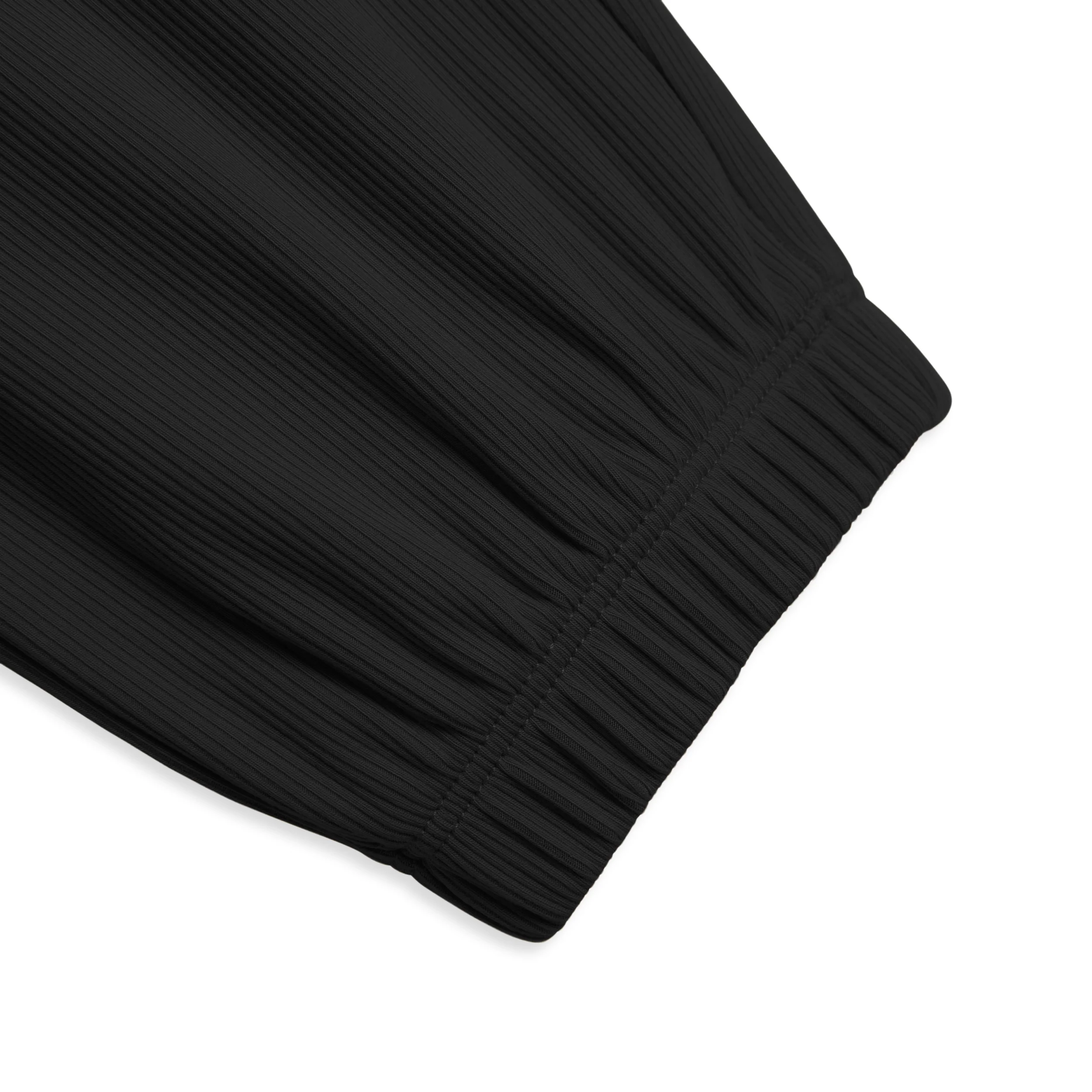 Bamboo Rib Drawstring Jogger - Black - Image 5