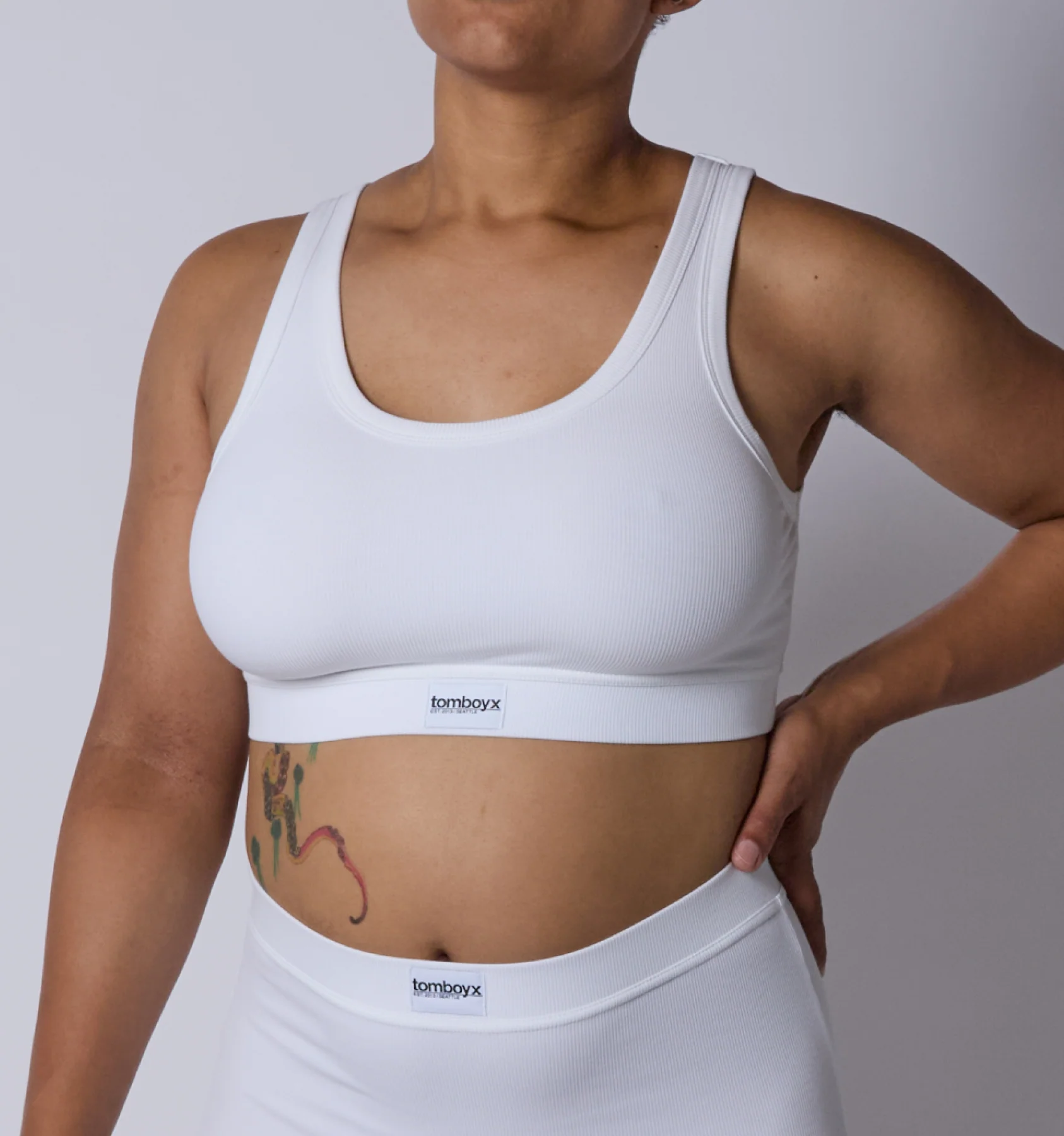 Bamboo Rib Essentials Soft Bra - Bright White - Image 3