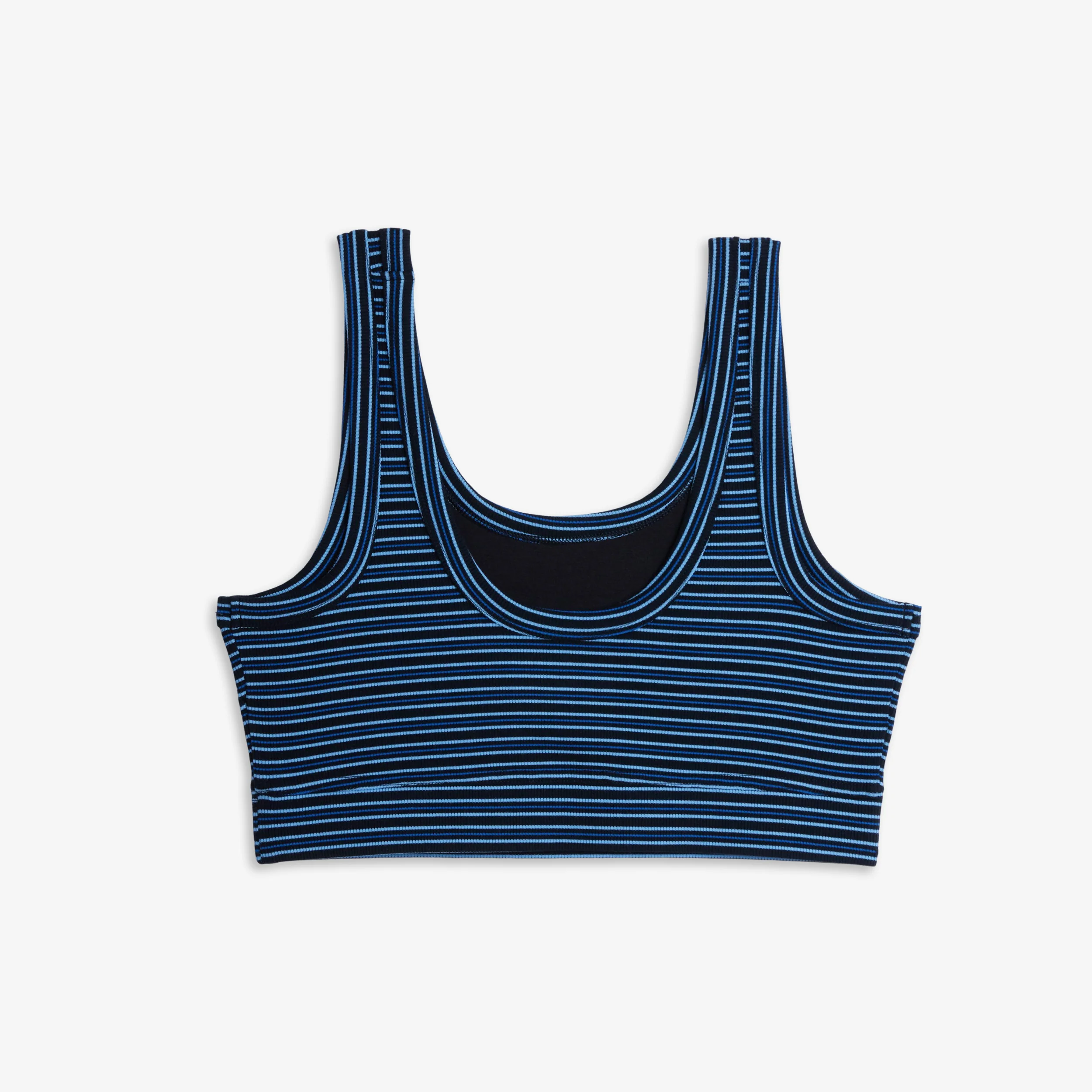 Bamboo Rib Essentials Soft Bra - Ink Blue Stripe - Image 3