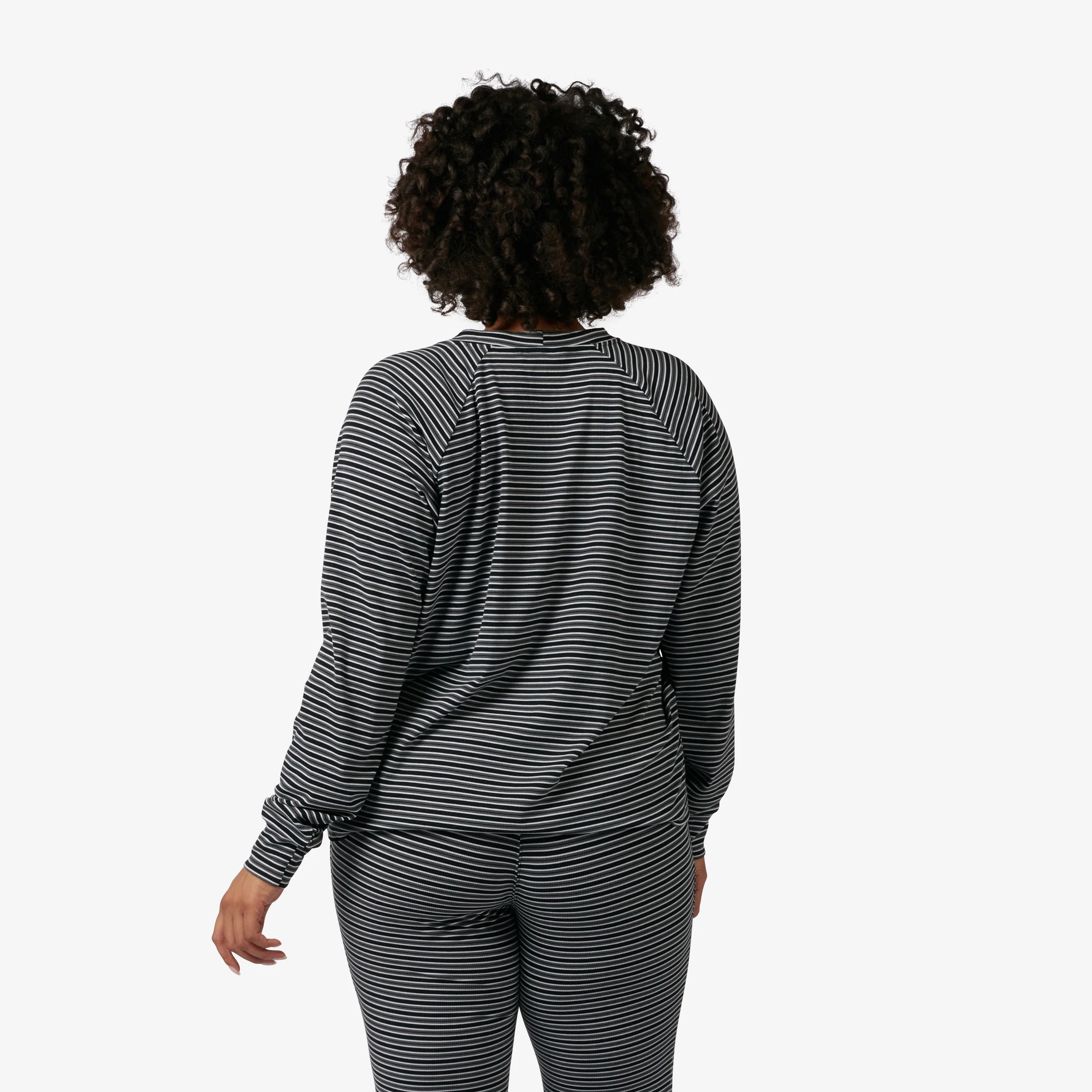 Bamboo Rib Long Sleeve Henley - Black - Image 6