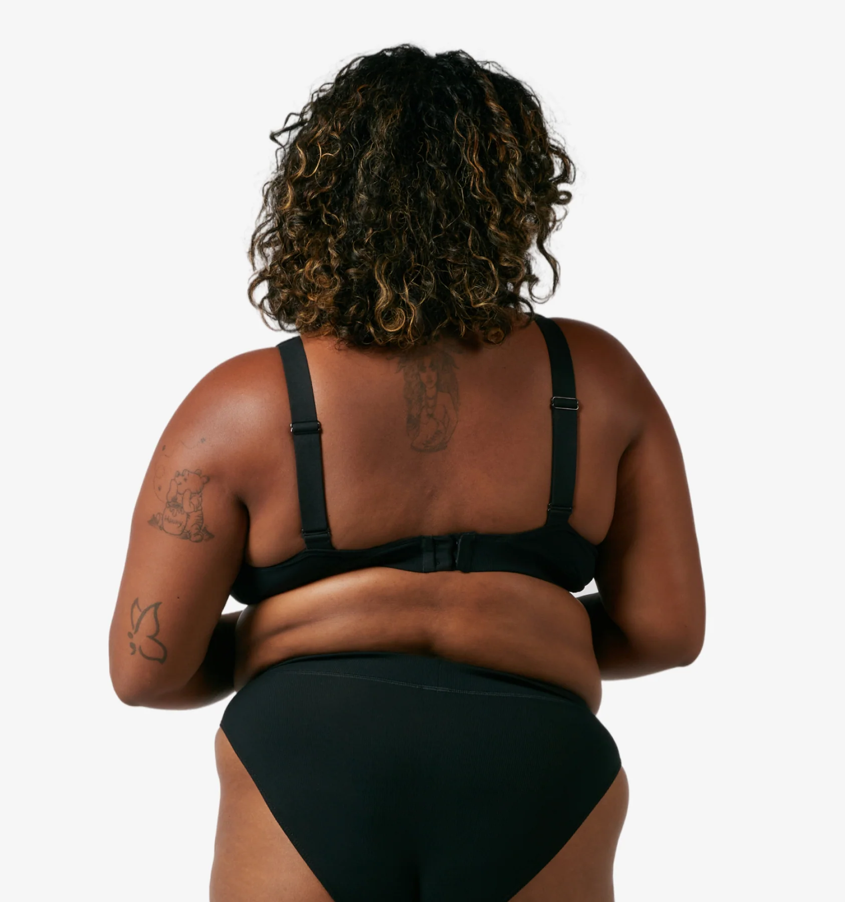 Bamboo Rib Plunge Bra - Black - Image 5