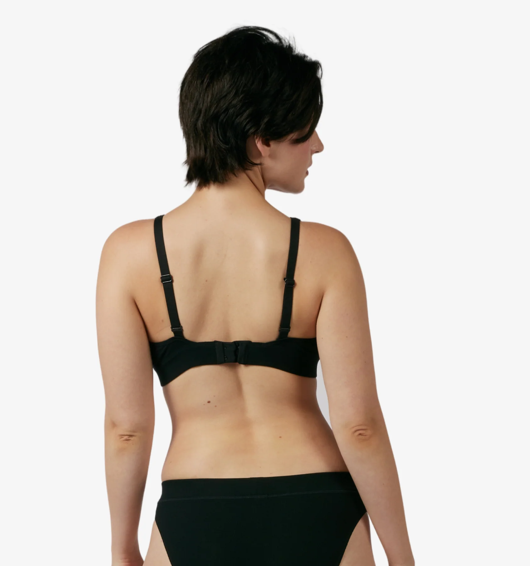 Bamboo Rib Plunge Bra - Black - Image 7