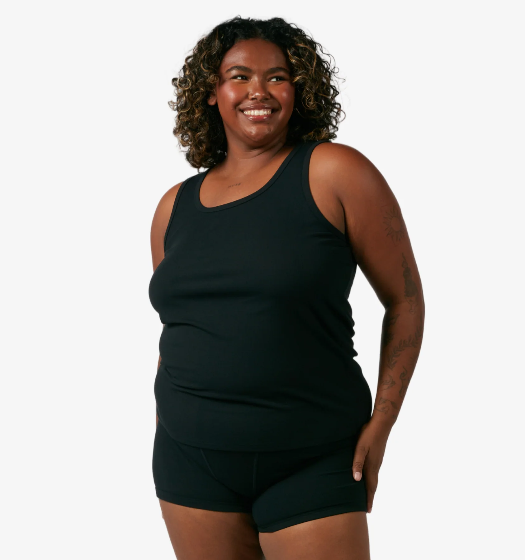 Bamboo Rib Power Tank - Black - Image 4
