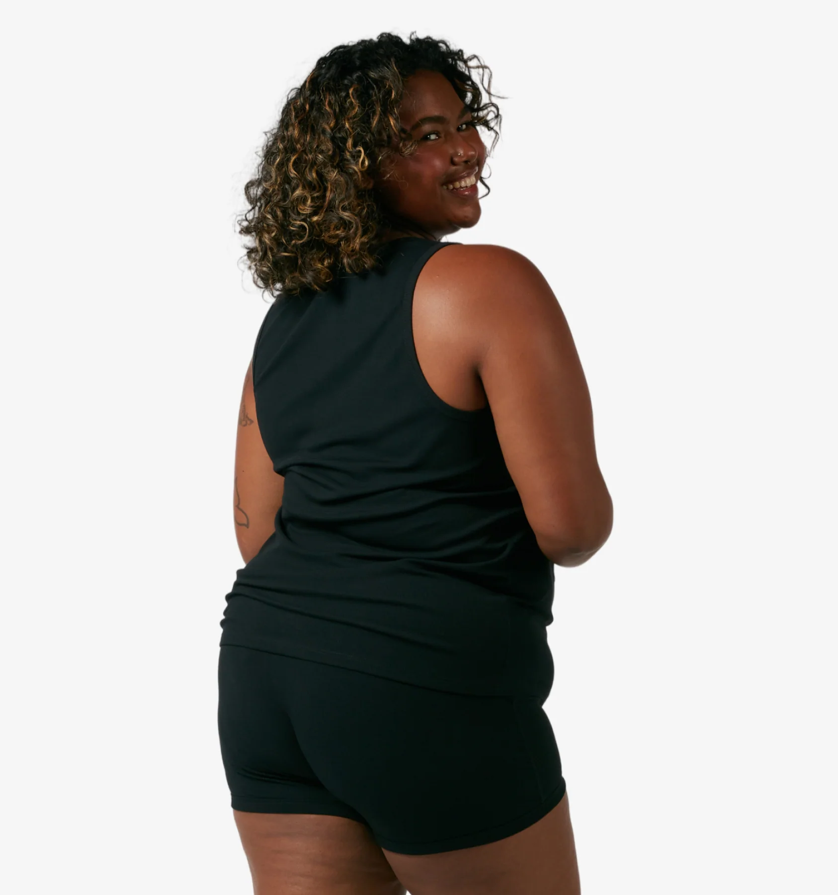 Bamboo Rib Power Tank - Black - Image 5