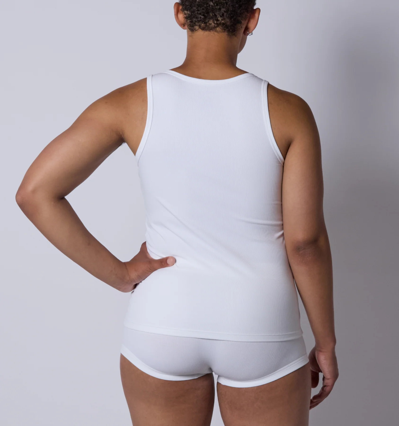 Bamboo Rib Power Tank - Bright White - Image 5