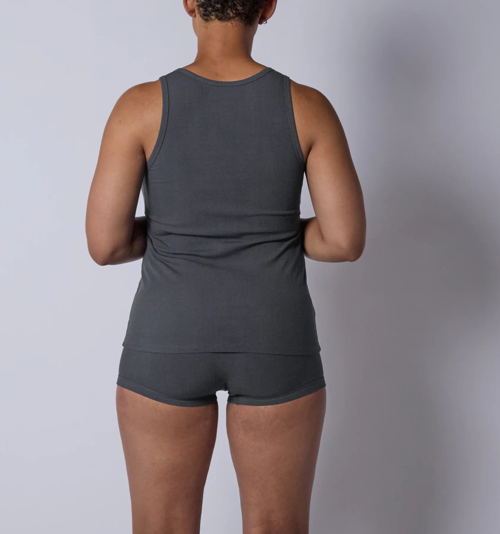 Bamboo Rib Power Tank - Heather Gray - Image 5
