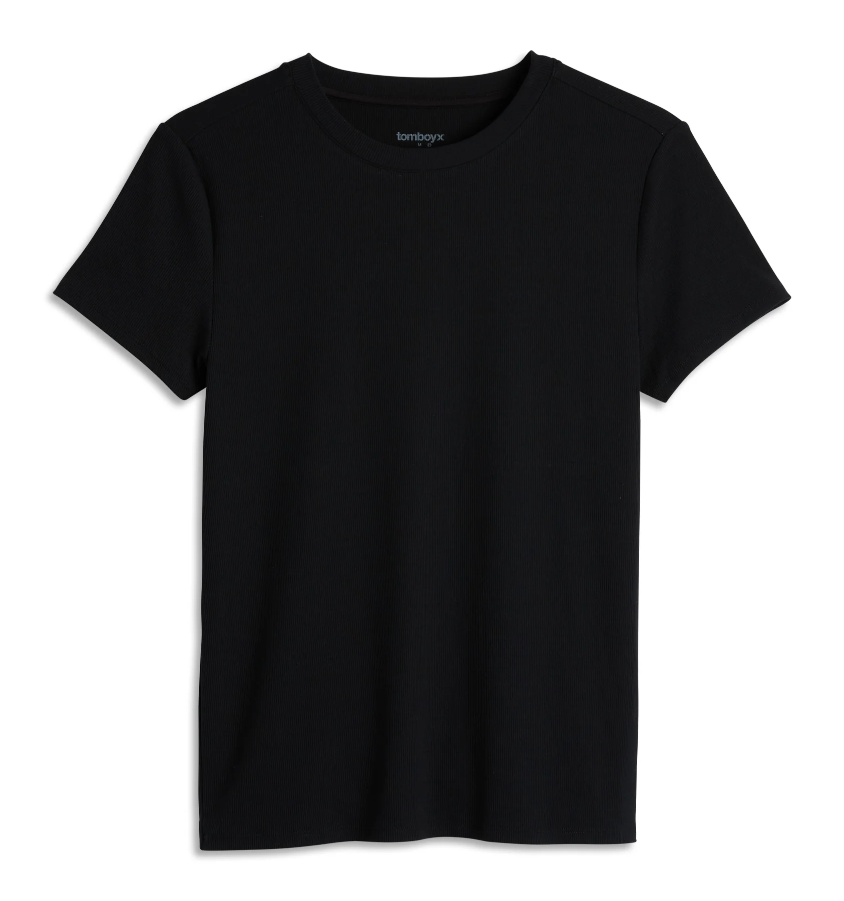 Bamboo Rib Short Sleeve Tee - Black
