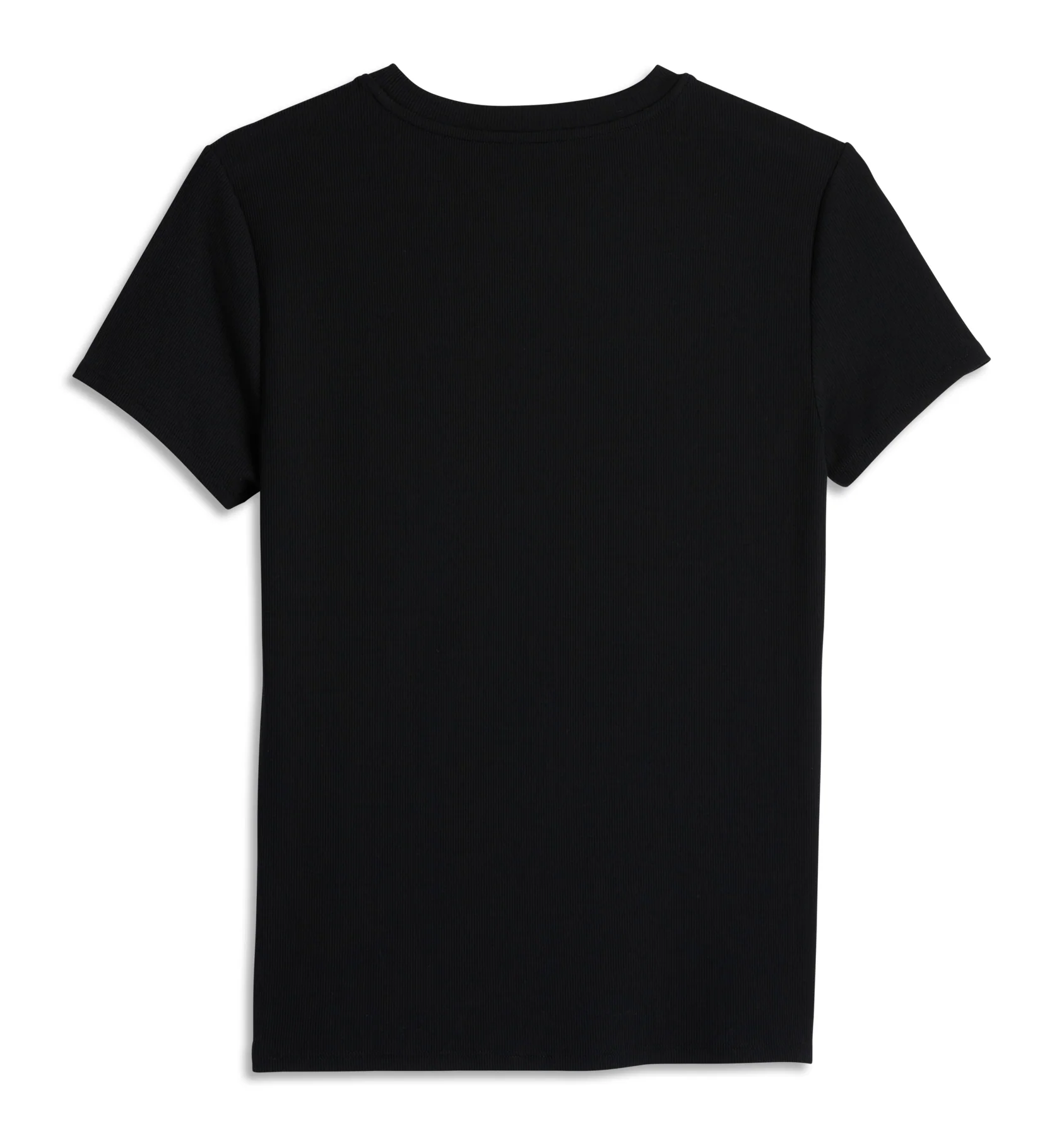 Bamboo Rib Short Sleeve Tee - Black - Image 3