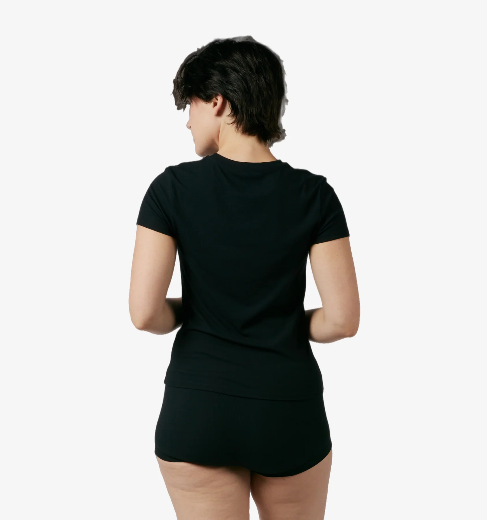 Bamboo Rib Short Sleeve Tee - Black - Image 7