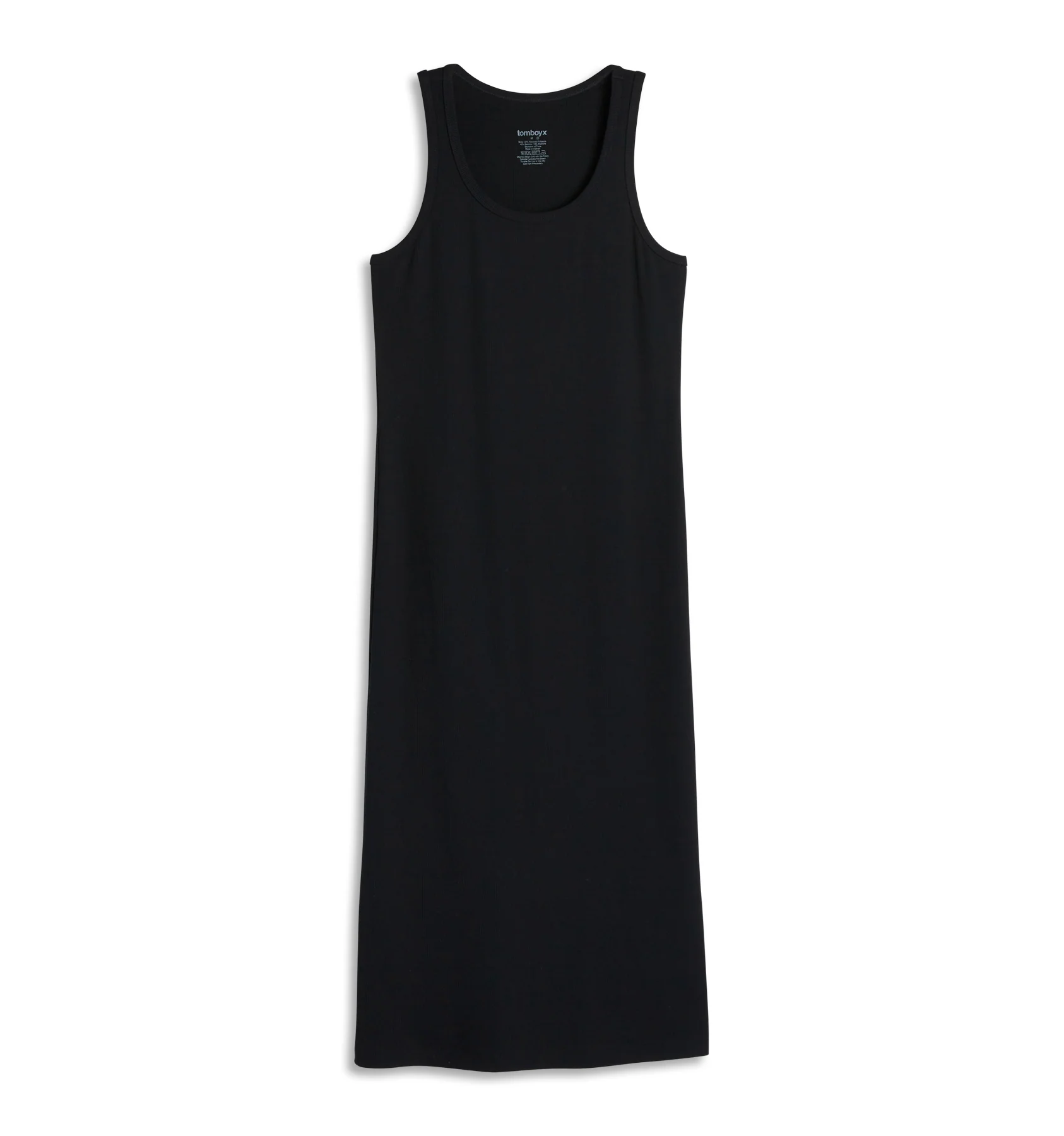 Bamboo Rib Sleeveless Midi Dress - Black