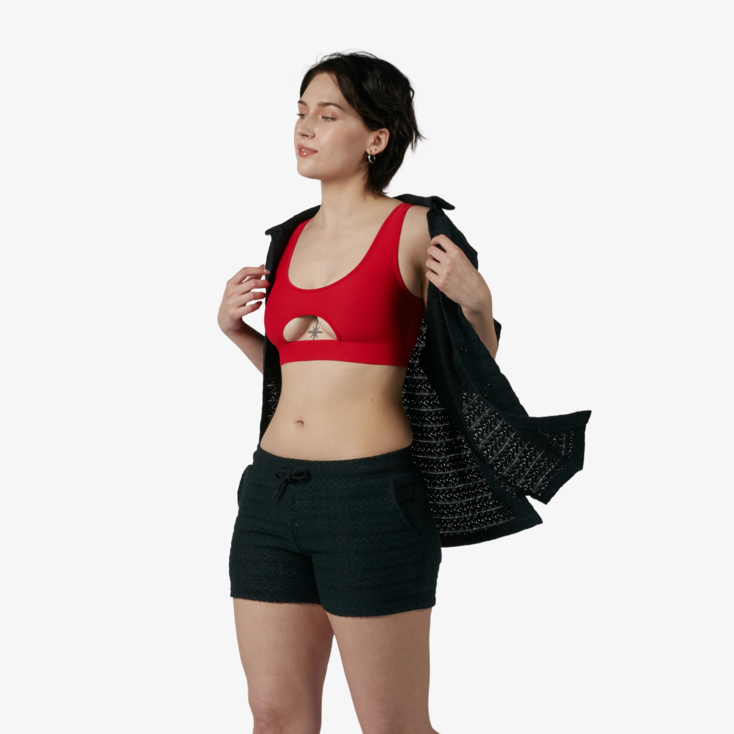 Crochet Cabana Shirt - Black - Image 5