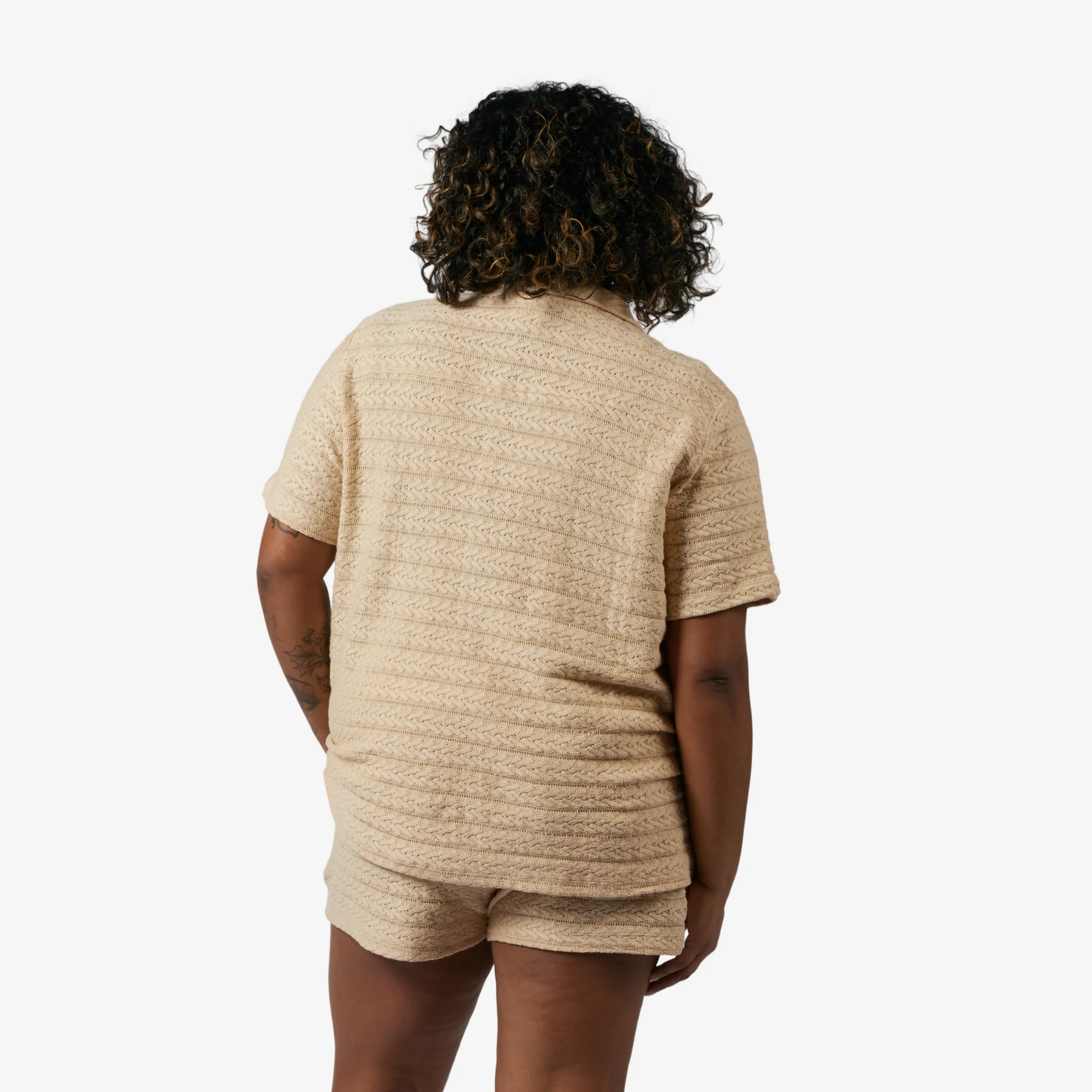 Crochet Cabana Shirt - Sandshell - Image 6