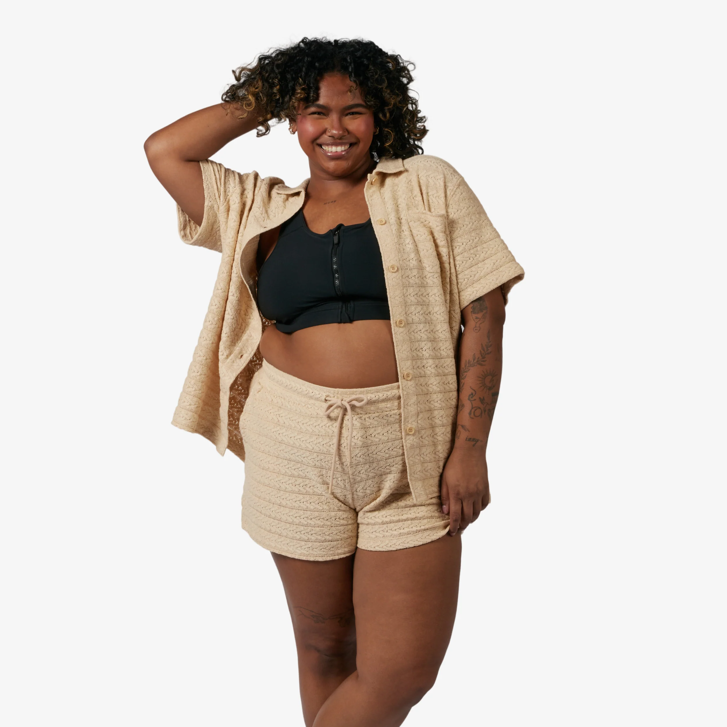 Crochet Cabana Short - Sandshell - Image 4