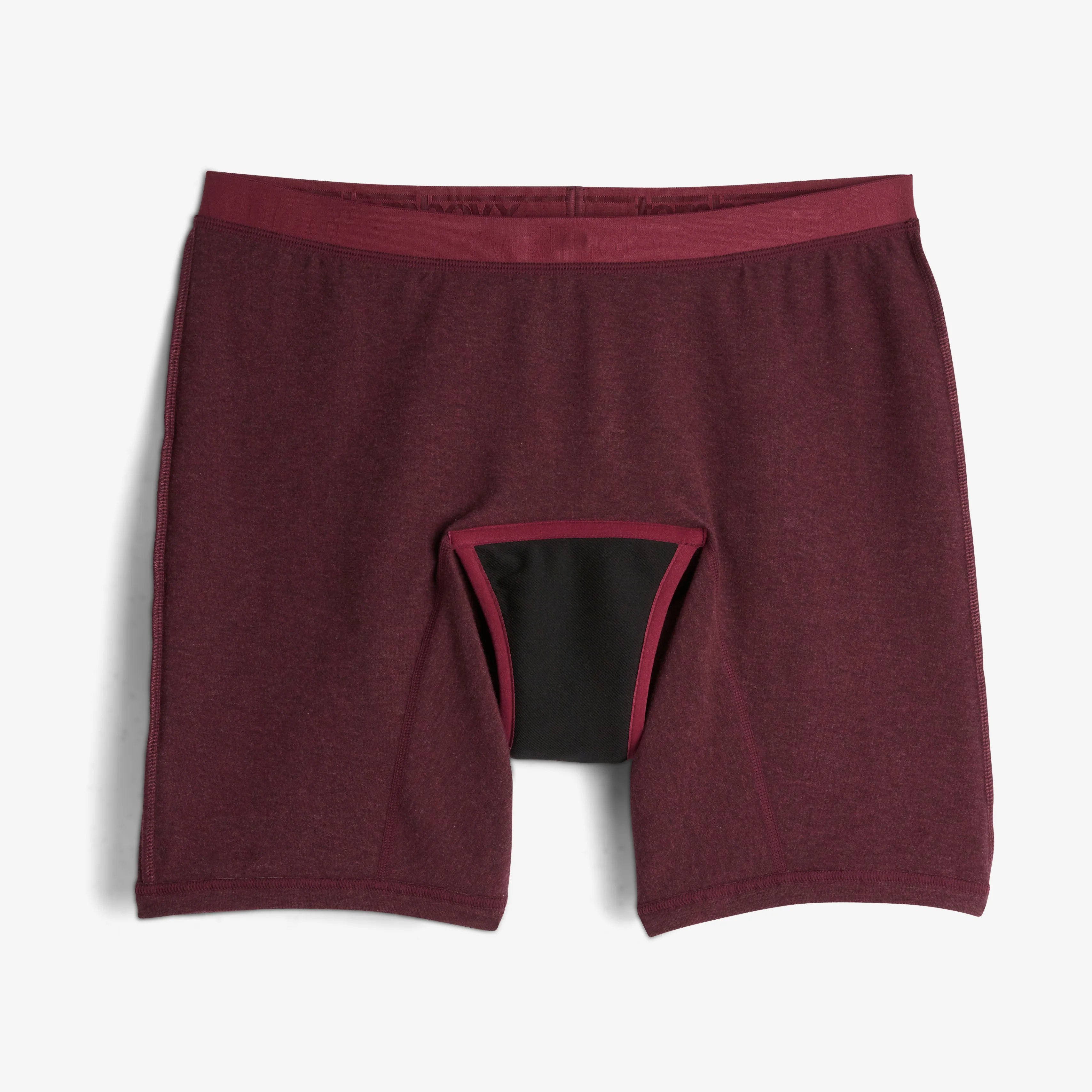 First Line Period 9" Boxer Briefs - Black Cherry Heather - Image 2