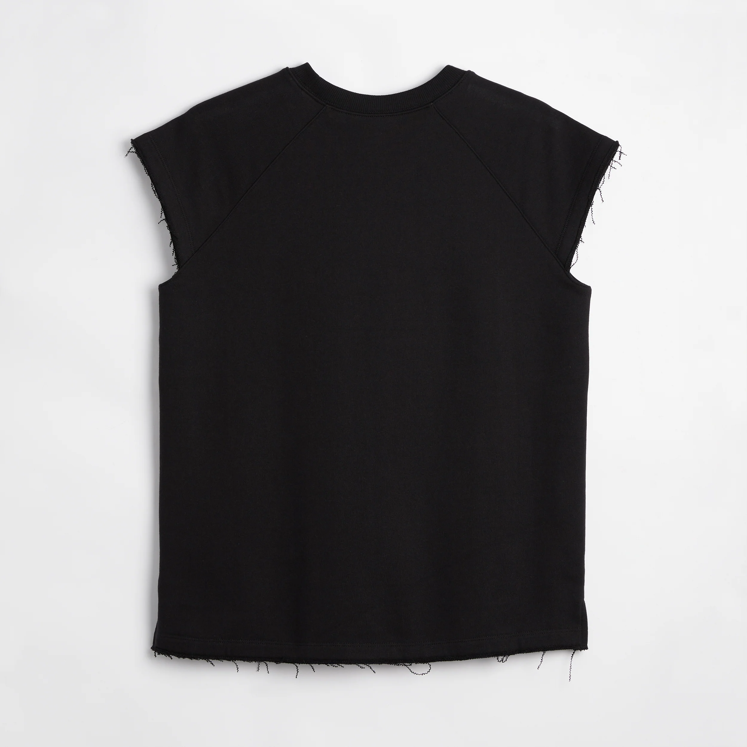 French Terry Cut Off Crew - Black - Image 2