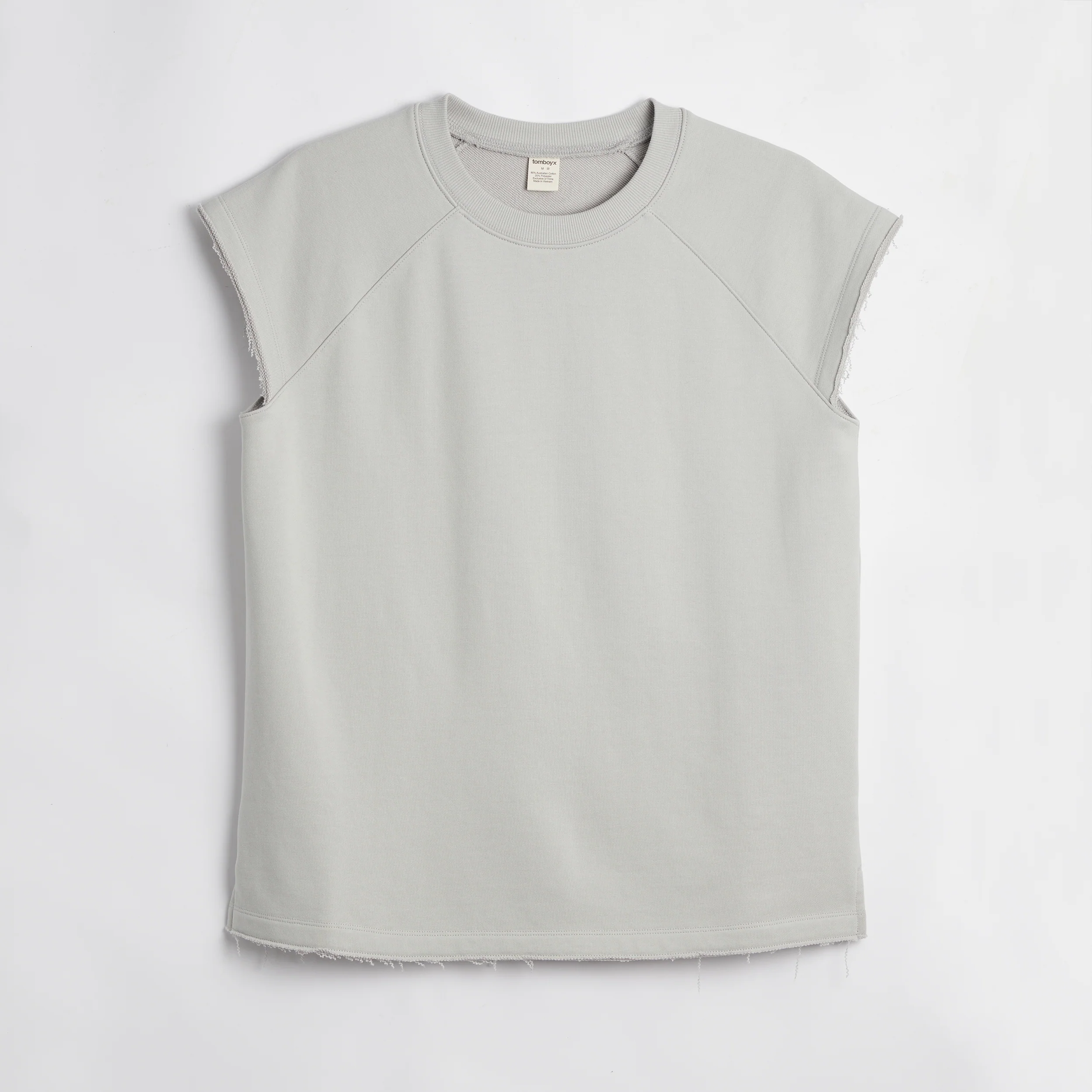 French Terry Cut Off Crew - Concrete Gray