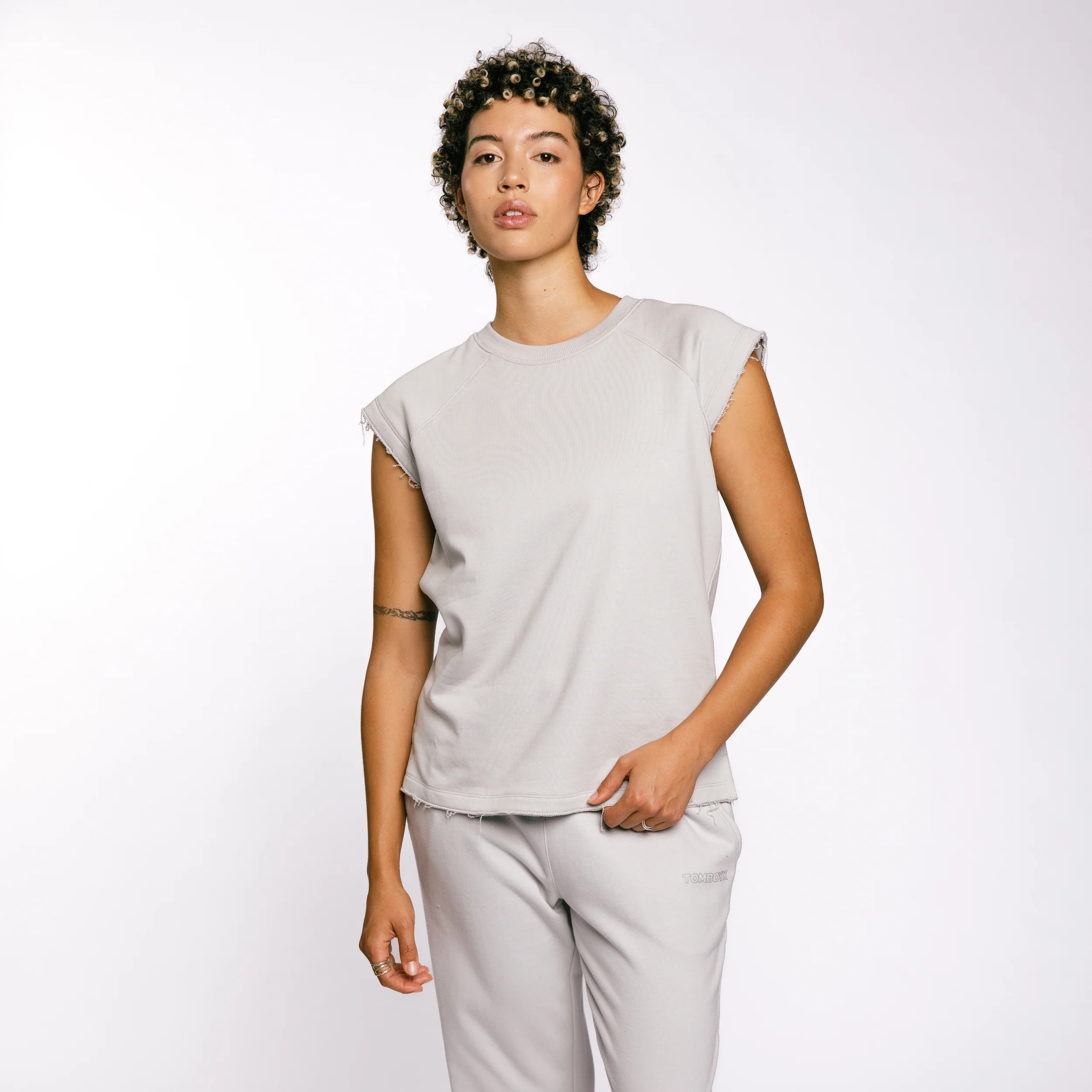 French Terry Cut Off Crew - Concrete Gray - Image 3