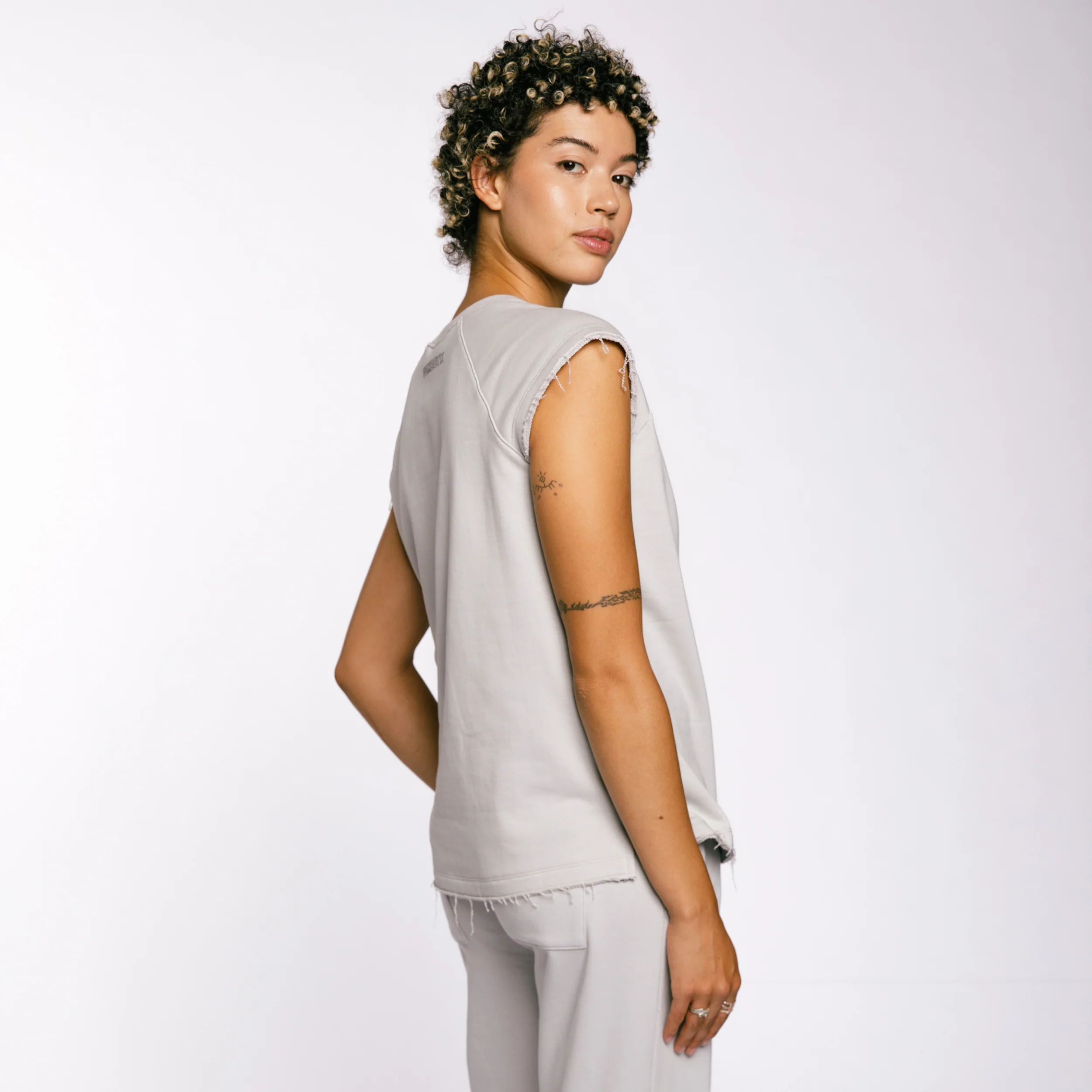 French Terry Cut Off Crew - Concrete Gray - Image 4