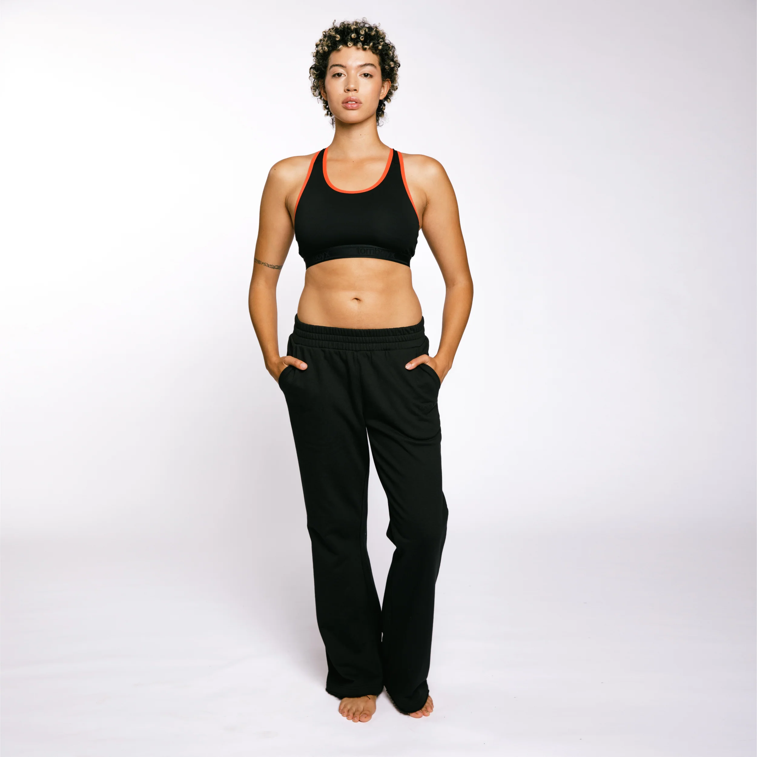 French Terry Flare Pant - Black - Image 5