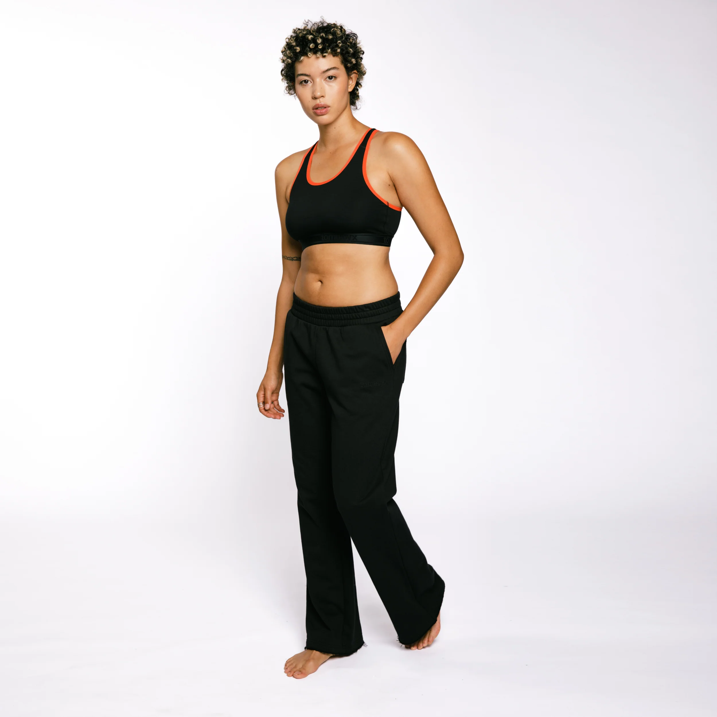 French Terry Flare Pant - Black - Image 6