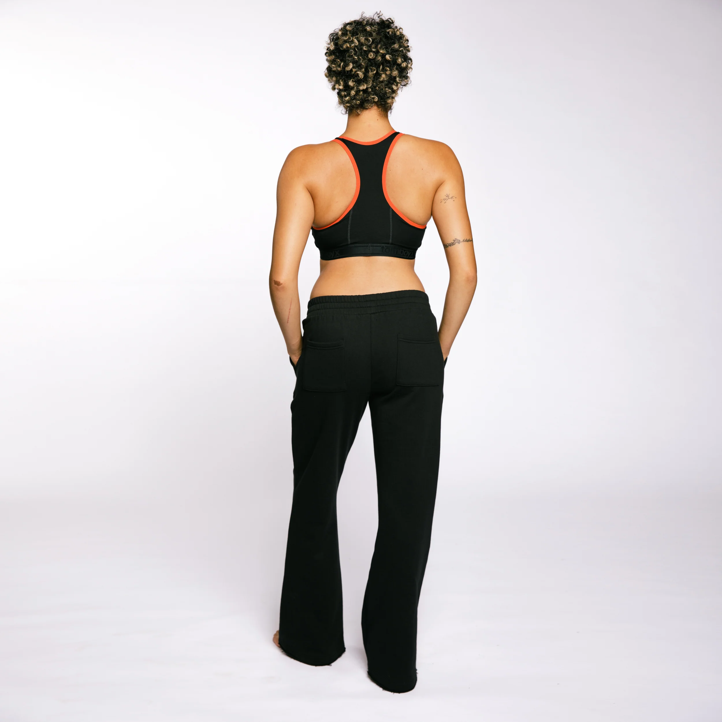 French Terry Flare Pant - Black - Image 7