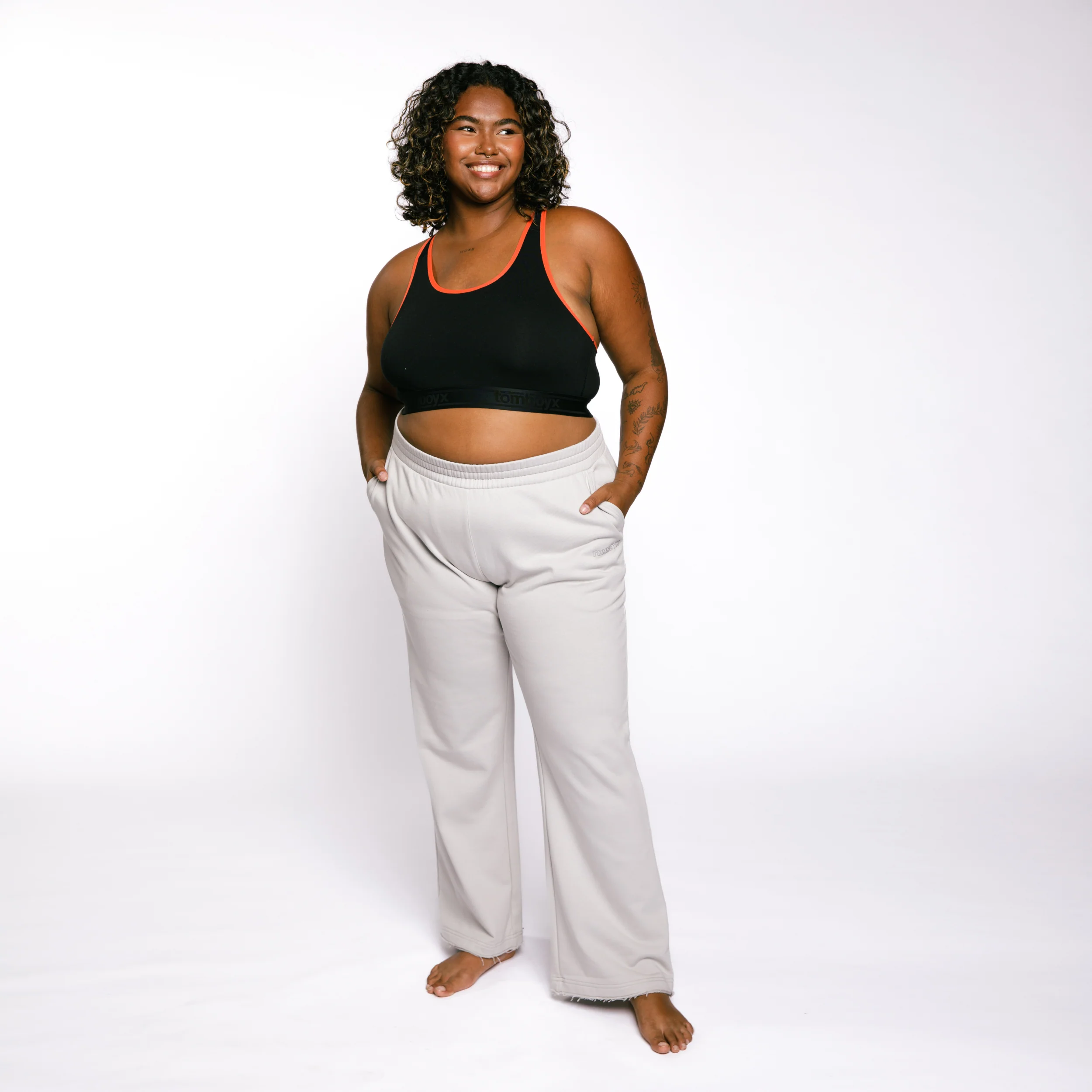 French Terry Flare Pant - Concrete Gray - Image 5