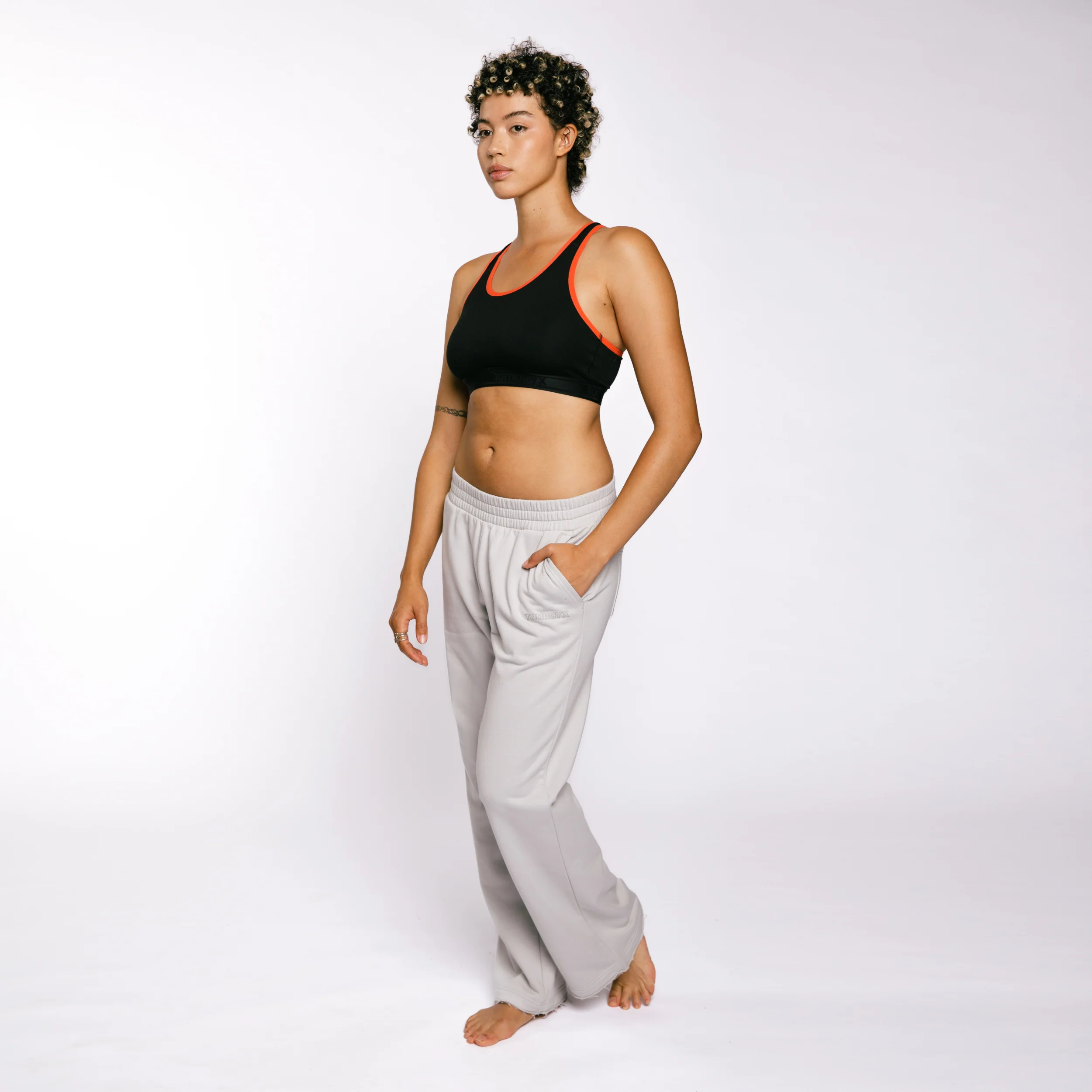 French Terry Flare Pant - Concrete Gray - Image 8