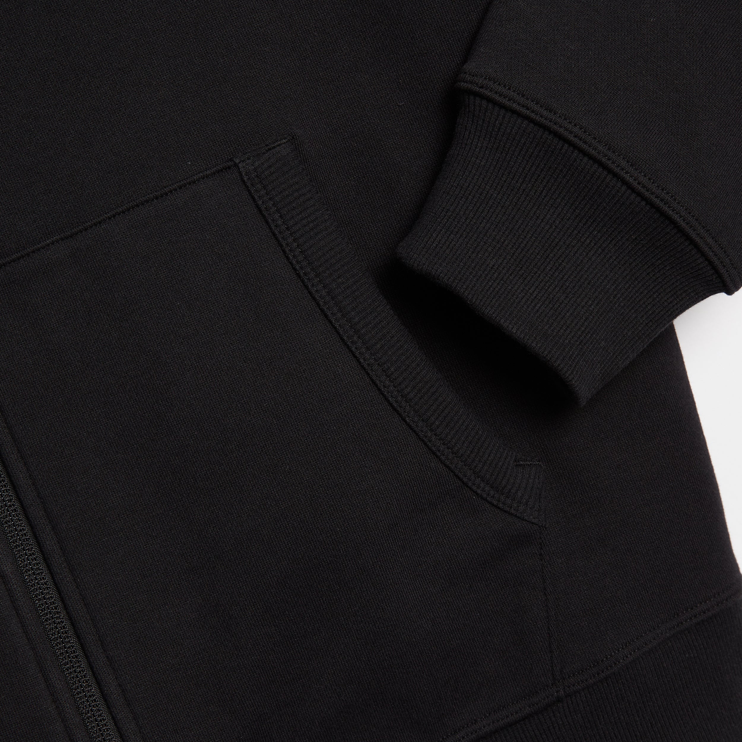 French Terry Full Zip Hoodie - Black - Image 4