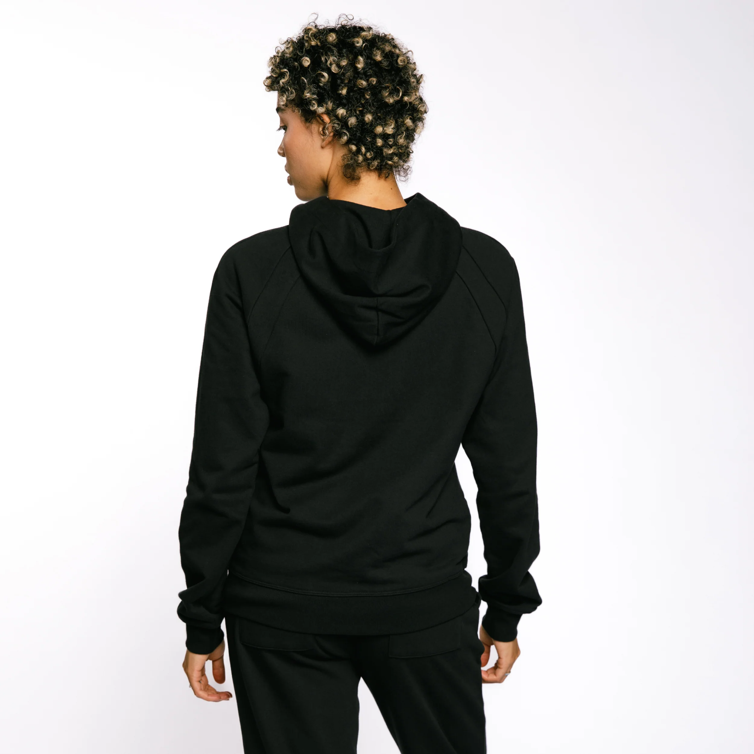 French Terry Full Zip Hoodie - Black - Image 6
