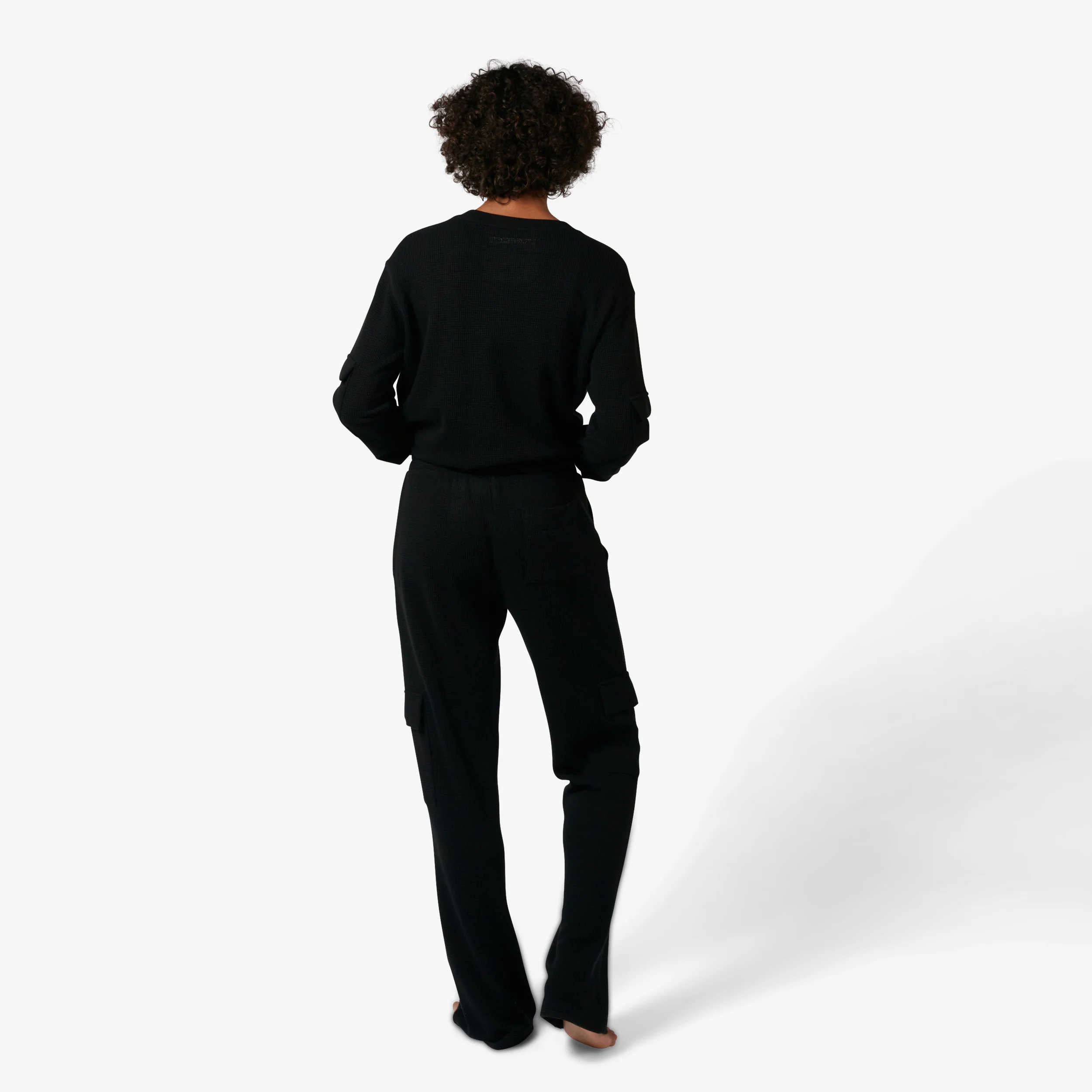 Modal Cloud Waffle Cargo Pant - Black Beauty - Image 8