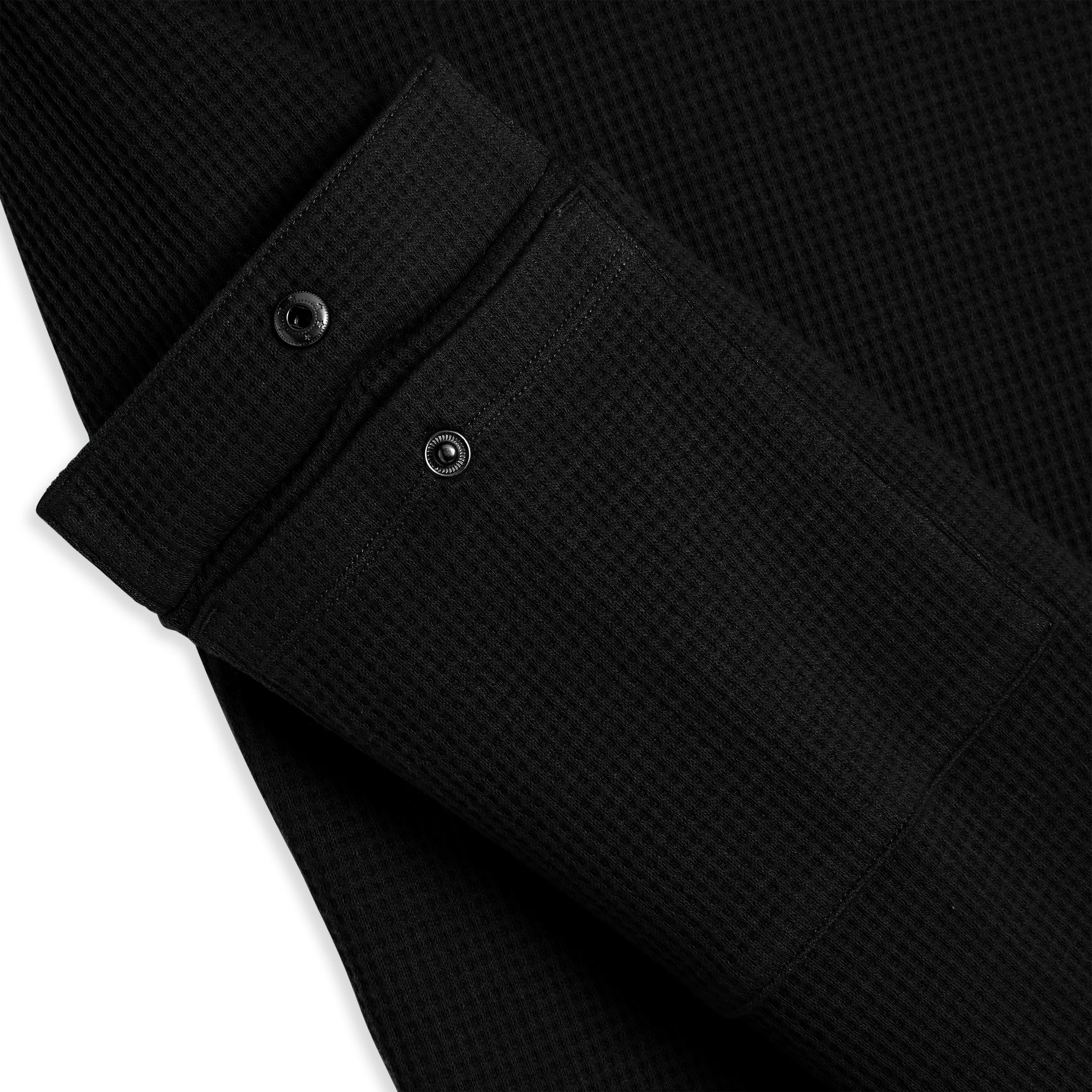 Modal Cloud Waffle Long Sleeve Cargo Crew - Black Beauty - Image 5