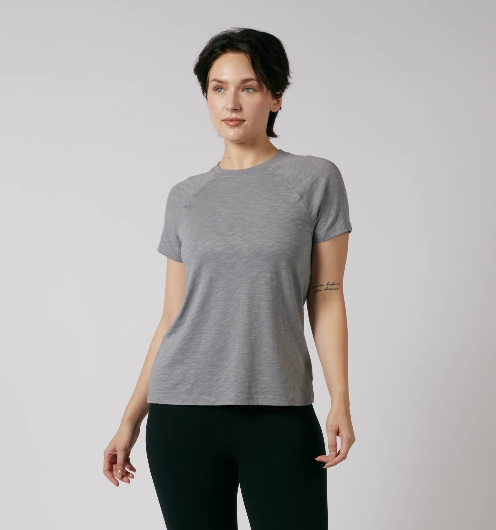 Short Sleeve Jersey Slub Raglan Tee - Ultimate Gray - Image 3